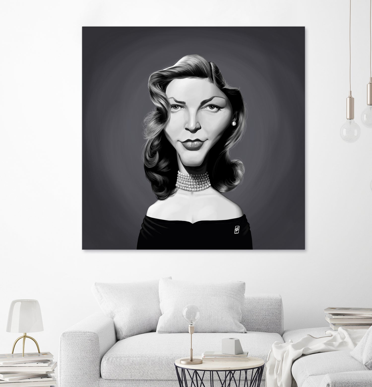 Lauren Bacall by Rob Snow on GIANT ART - gray digital painting