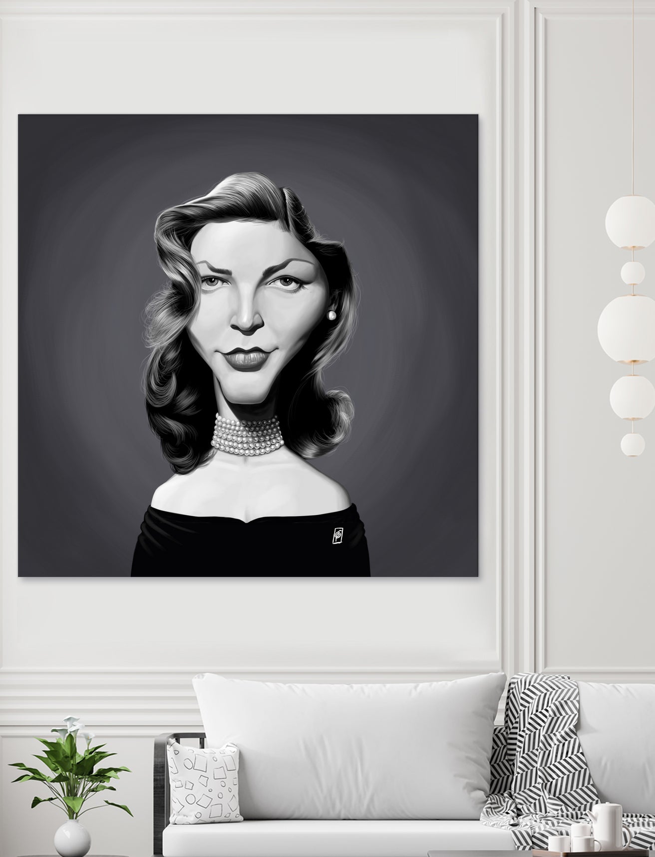 Lauren Bacall by Rob Snow on GIANT ART - gray digital painting