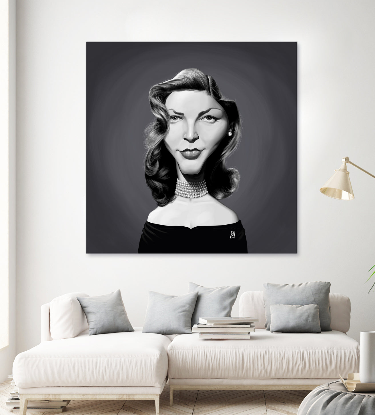 Lauren Bacall by Rob Snow on GIANT ART - gray digital painting