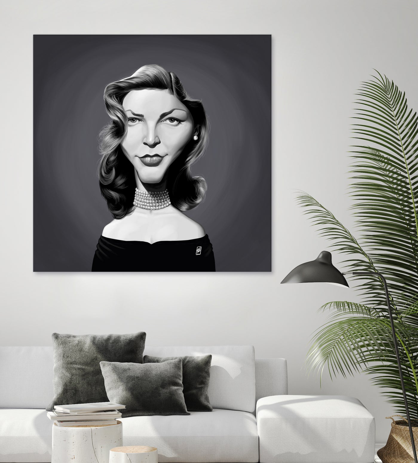 Lauren Bacall by Rob Snow on GIANT ART - gray digital painting