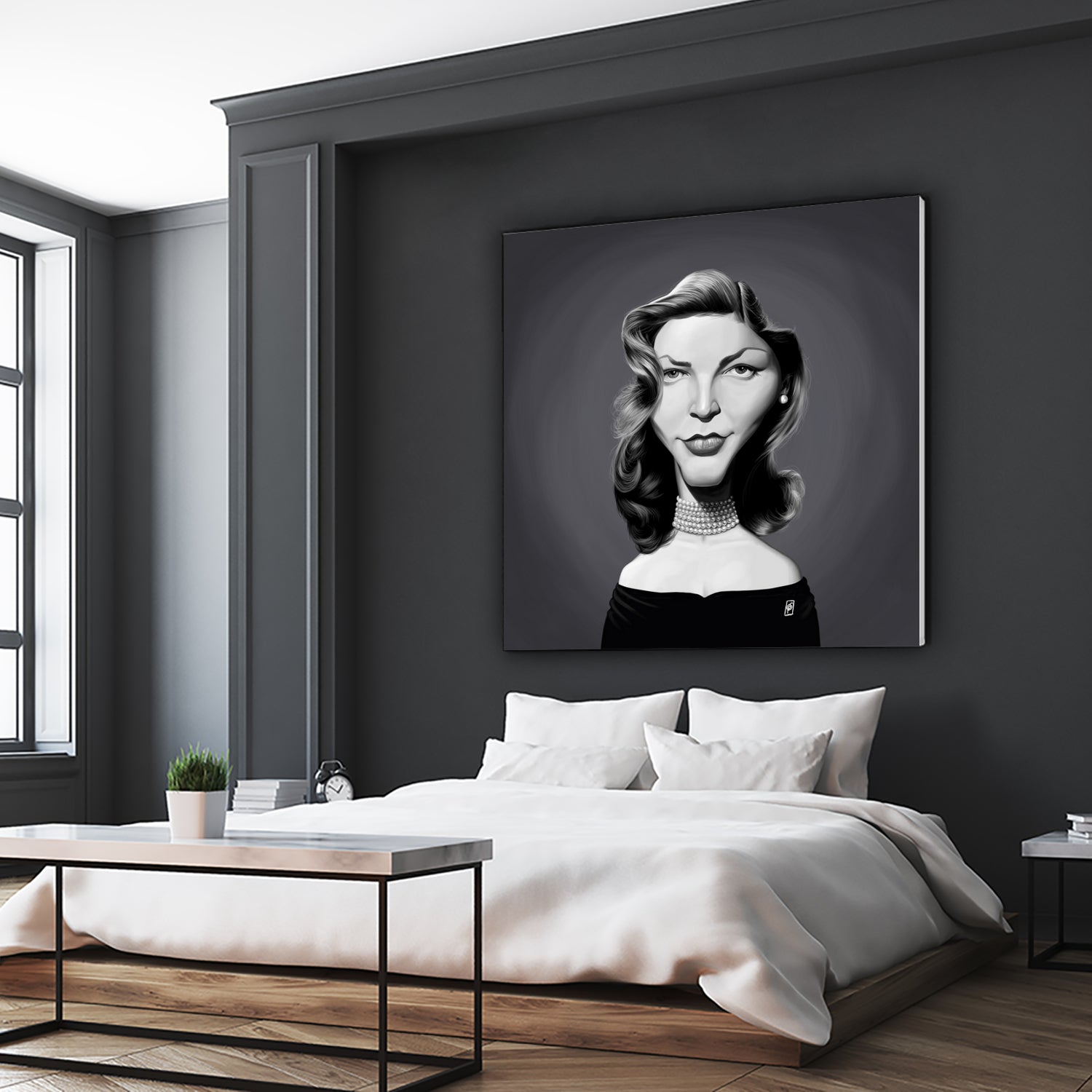 Lauren Bacall by Rob Snow on GIANT ART - gray digital painting