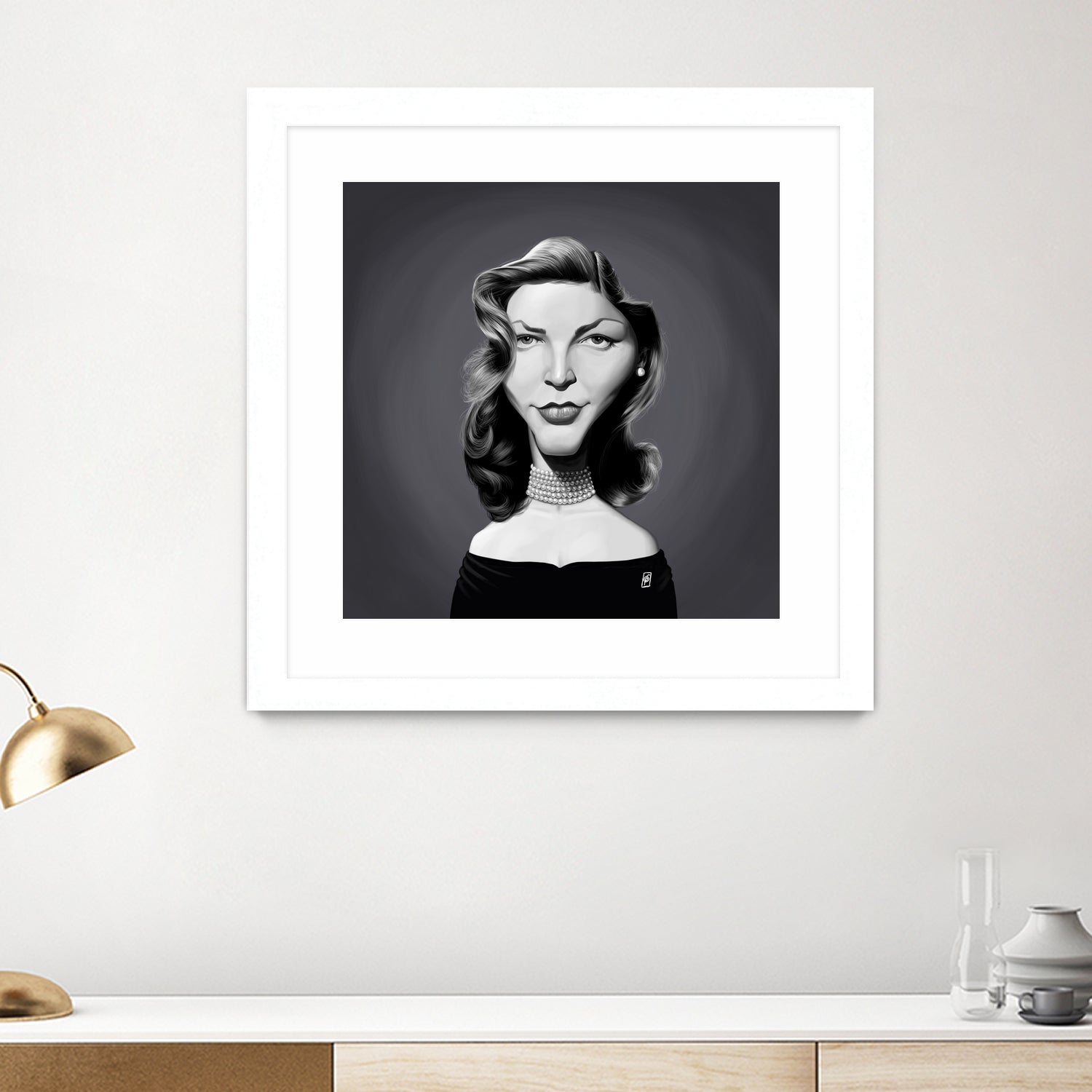 Lauren Bacall by Rob Snow on GIANT ART - gray digital painting