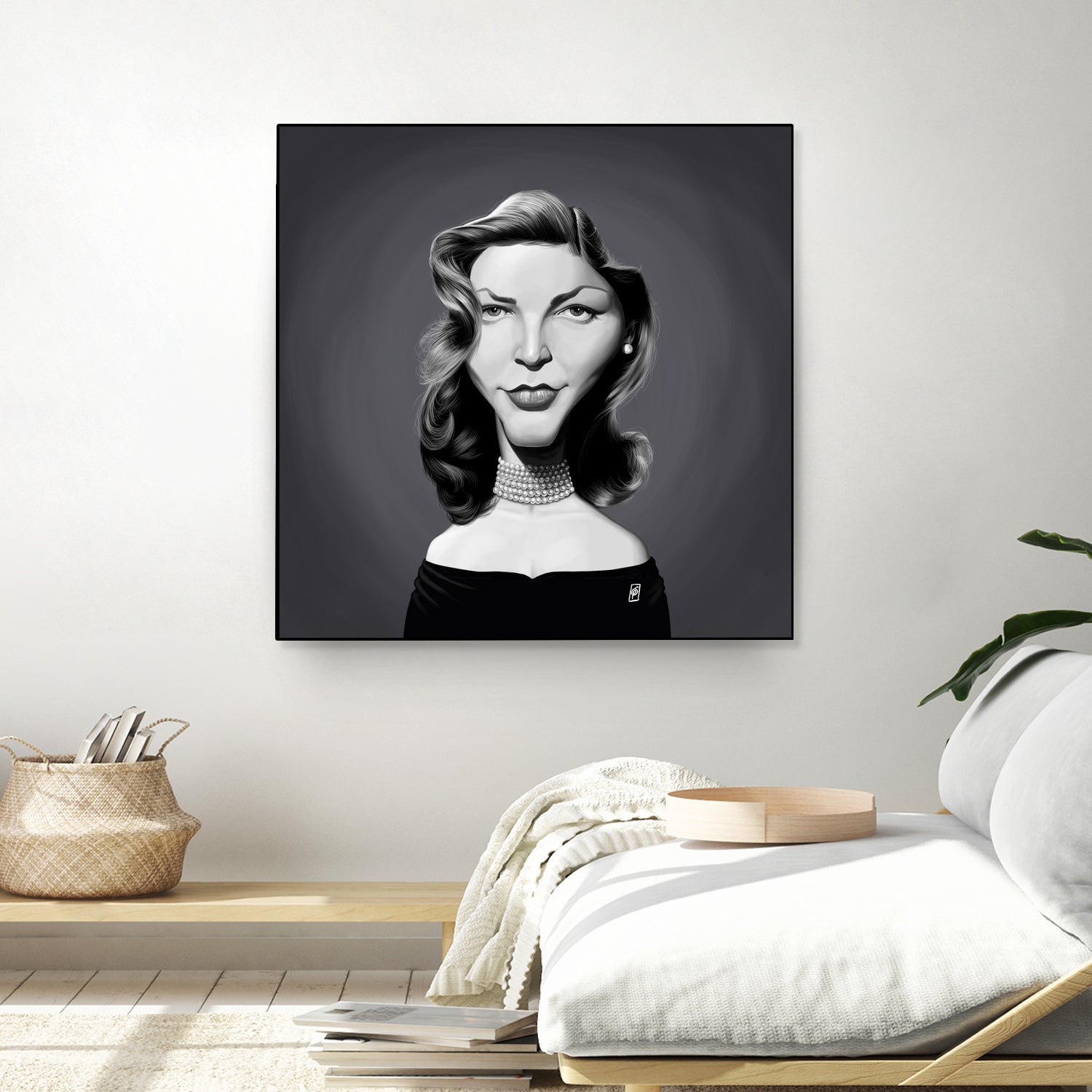 Lauren Bacall by Rob Snow on GIANT ART - gray digital painting