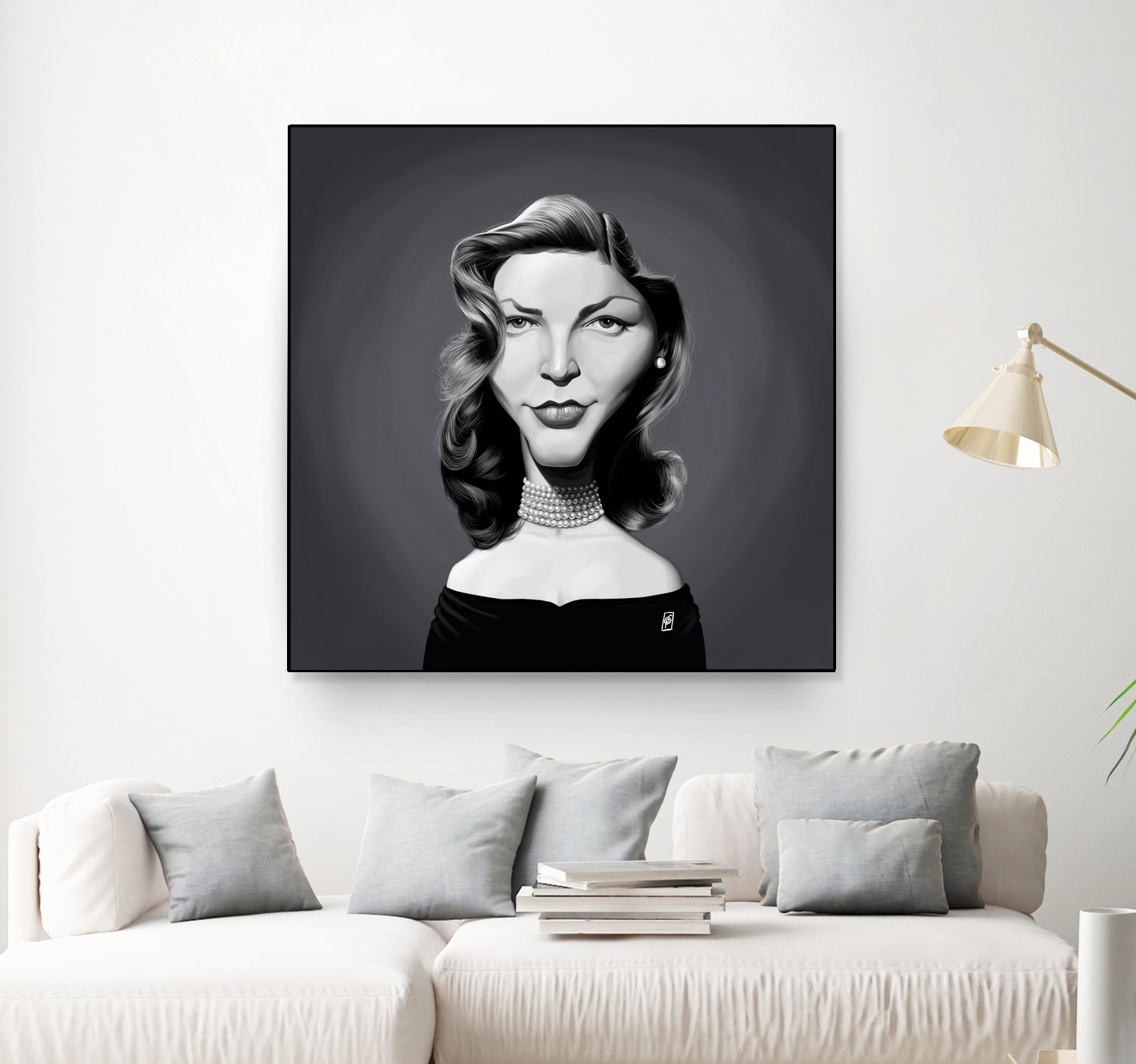 Lauren Bacall by Rob Snow on GIANT ART - gray digital painting