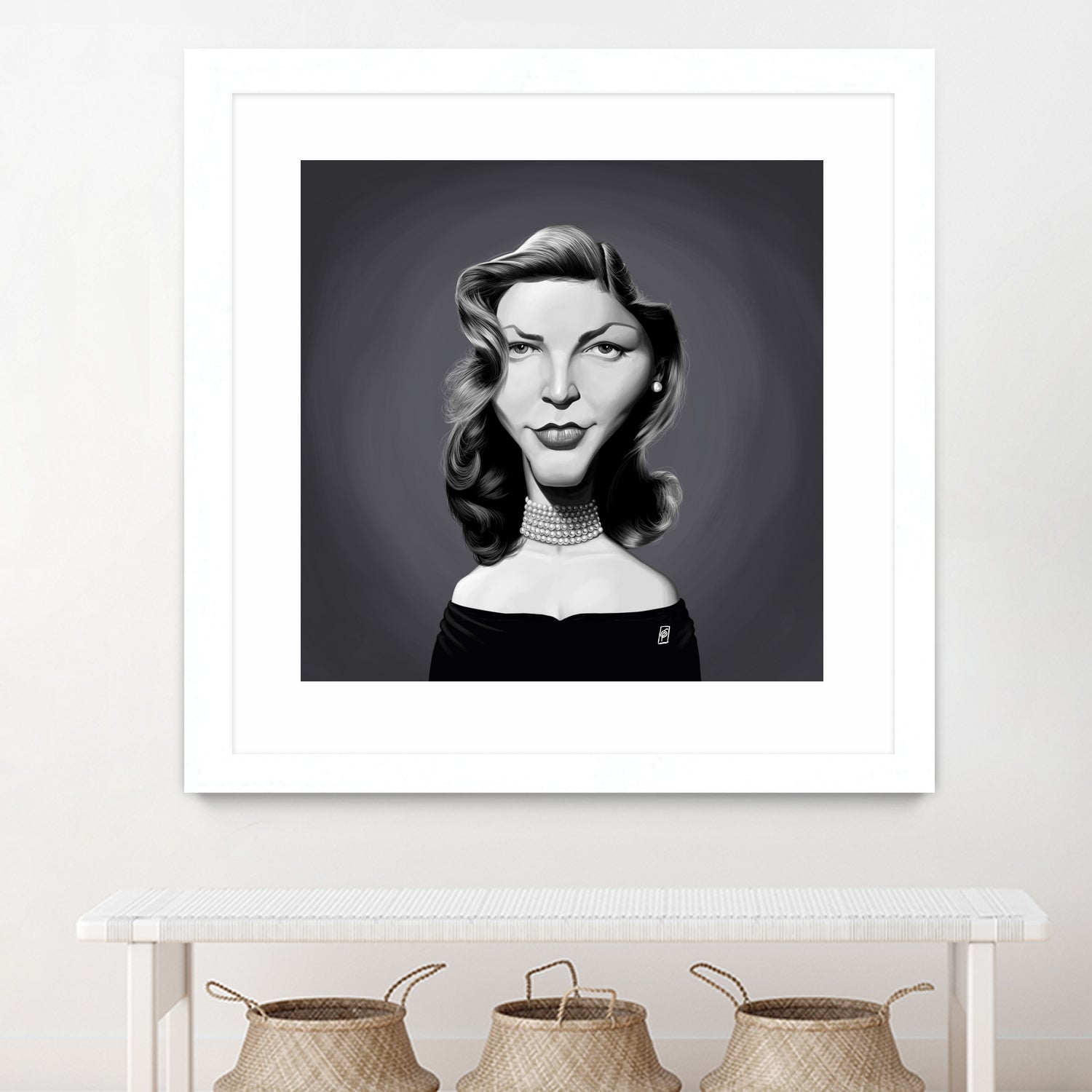 Lauren Bacall by Rob Snow on GIANT ART - gray digital painting