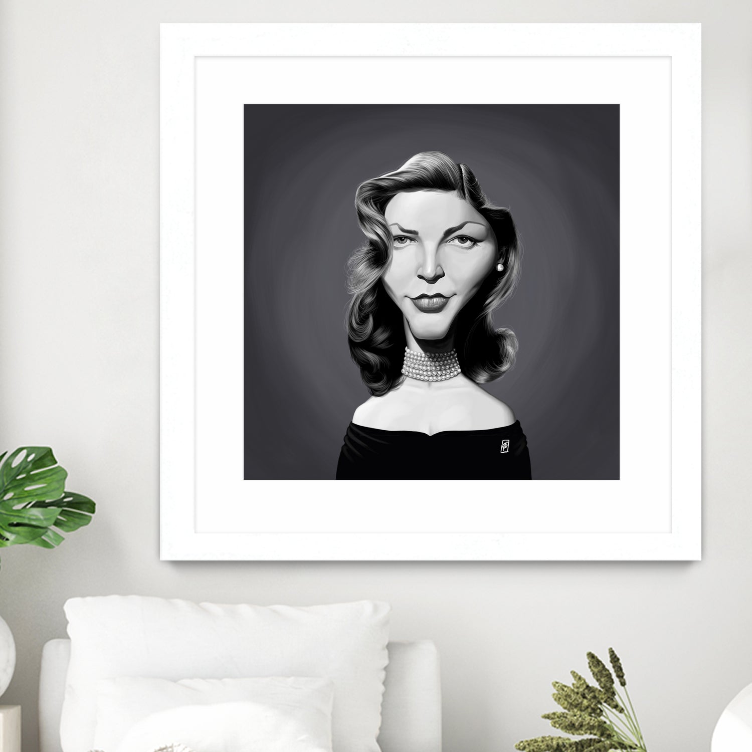 Lauren Bacall by Rob Snow on GIANT ART - gray digital painting