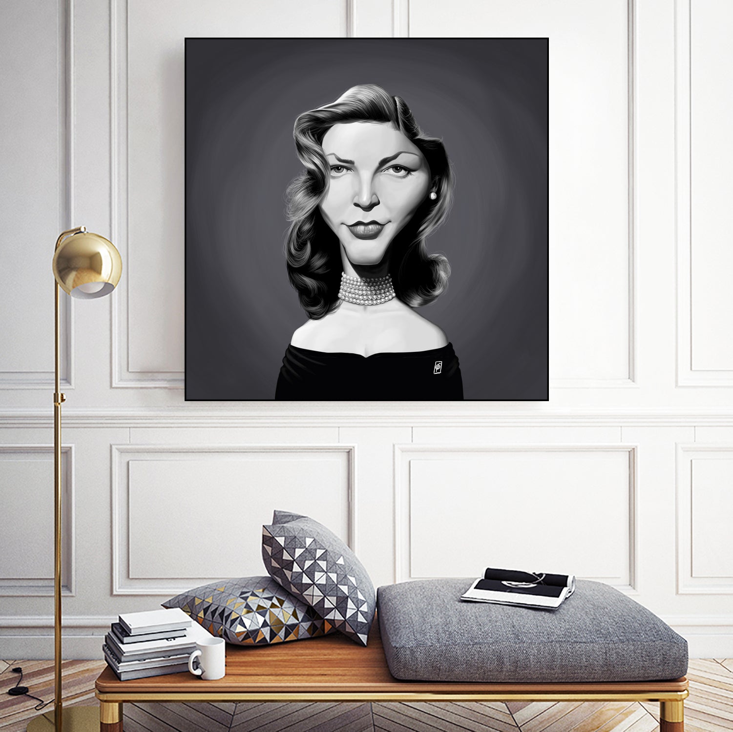 Lauren Bacall by Rob Snow on GIANT ART - gray digital painting