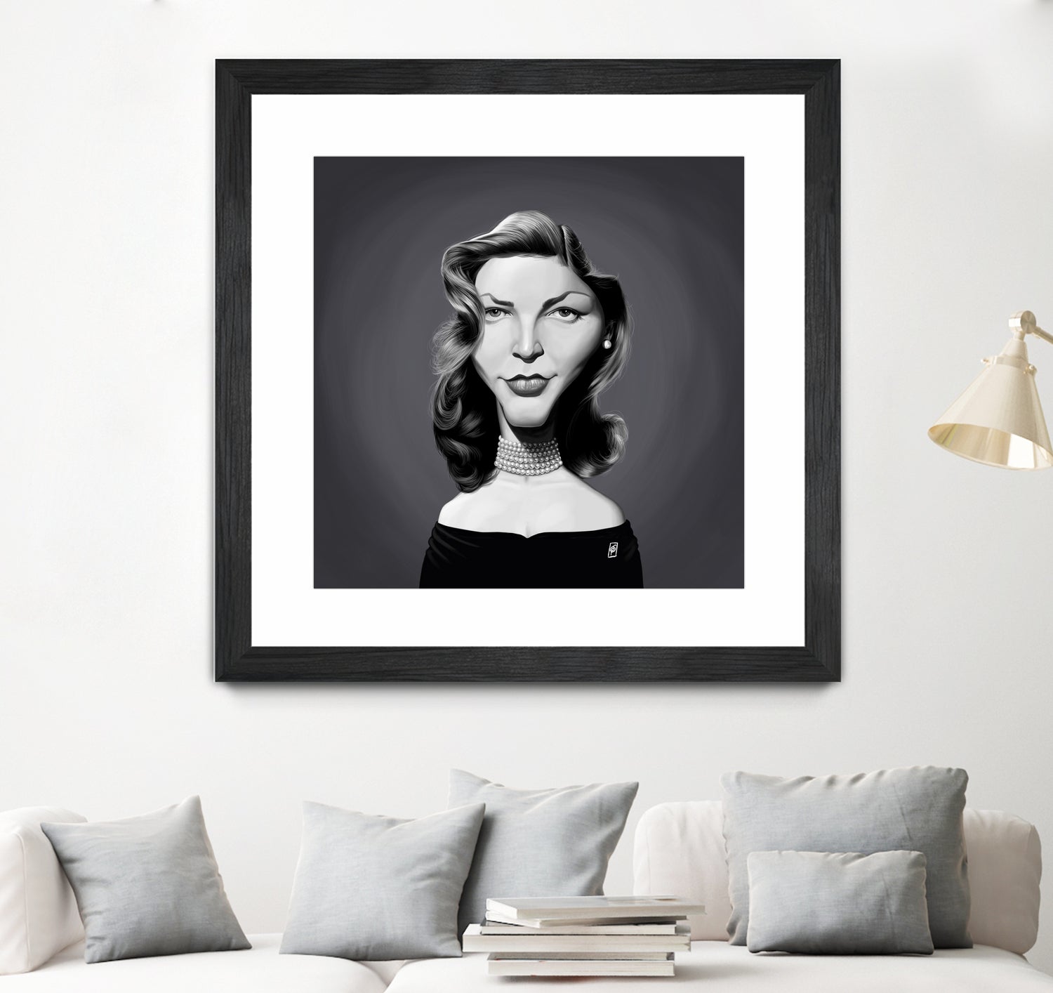 Lauren Bacall by Rob Snow on GIANT ART - gray digital painting