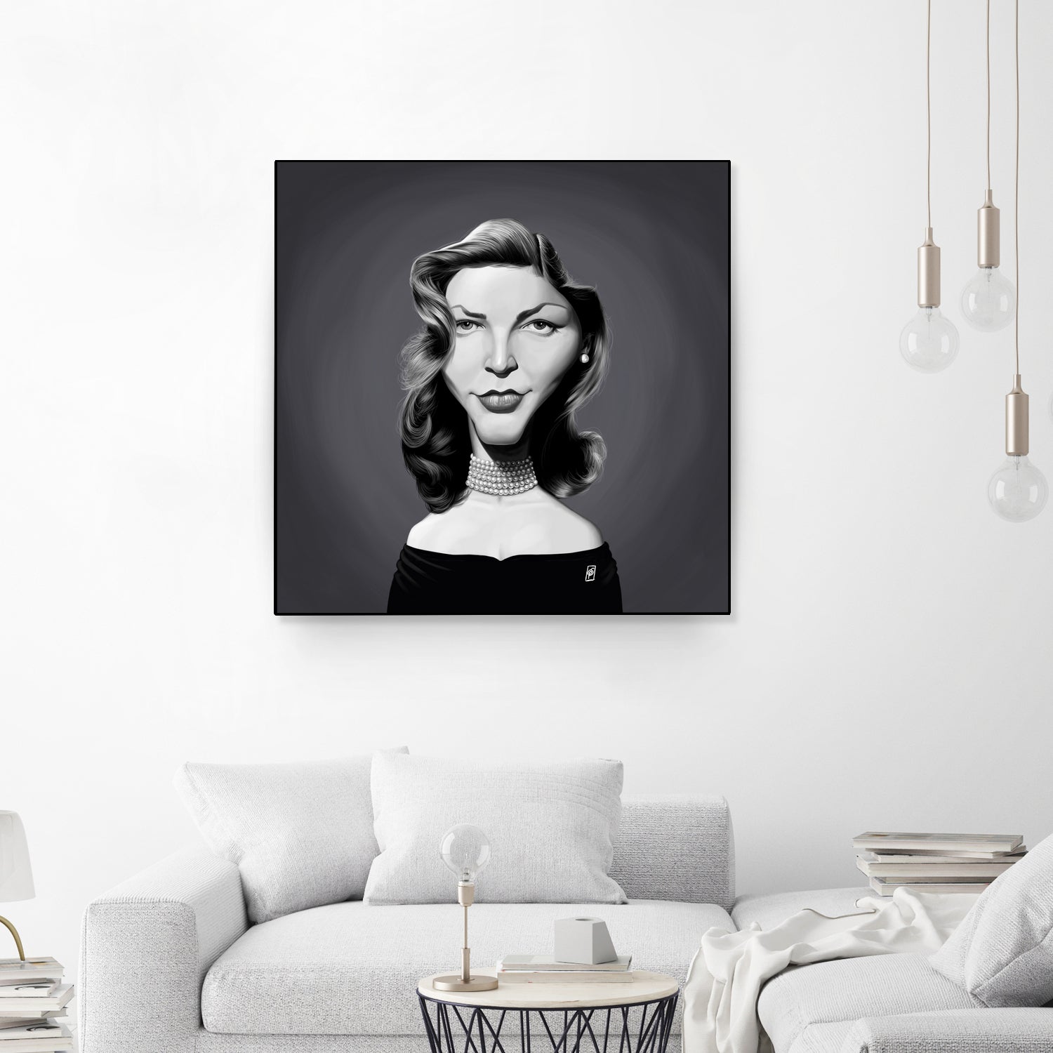 Lauren Bacall by Rob Snow on GIANT ART - gray digital painting