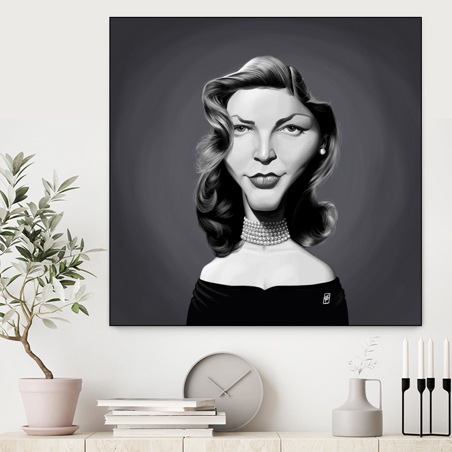 Lauren Bacall by Rob Snow on GIANT ART - gray digital painting