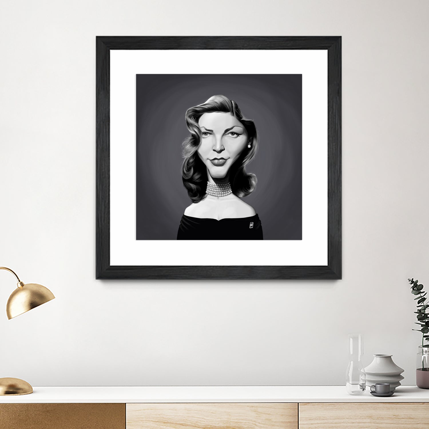 Lauren Bacall by Rob Snow on GIANT ART - gray digital painting