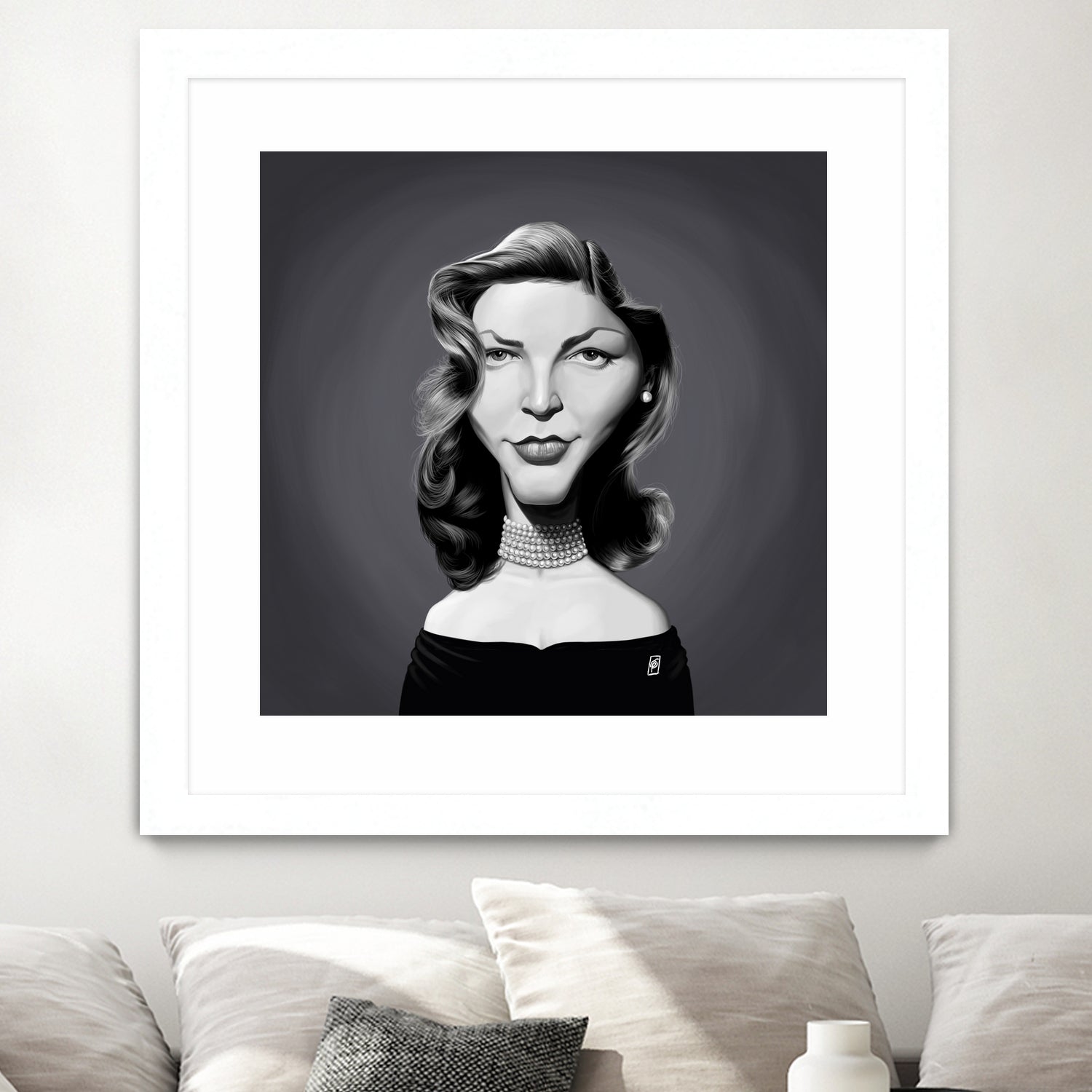 Lauren Bacall by Rob Snow on GIANT ART - gray digital painting