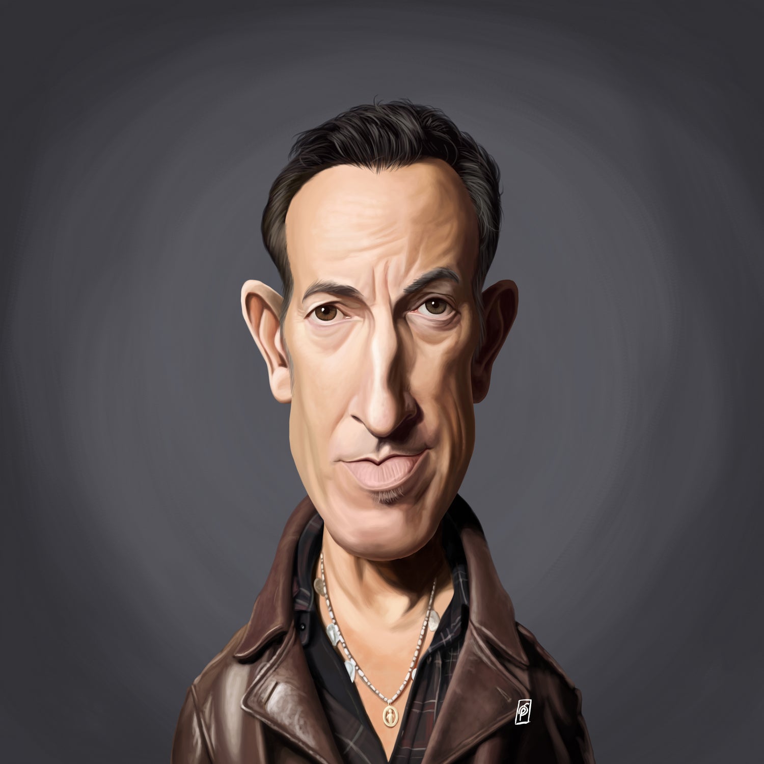 Bruce Springsteen by Rob Snow on GIANT ART - brown digital painting