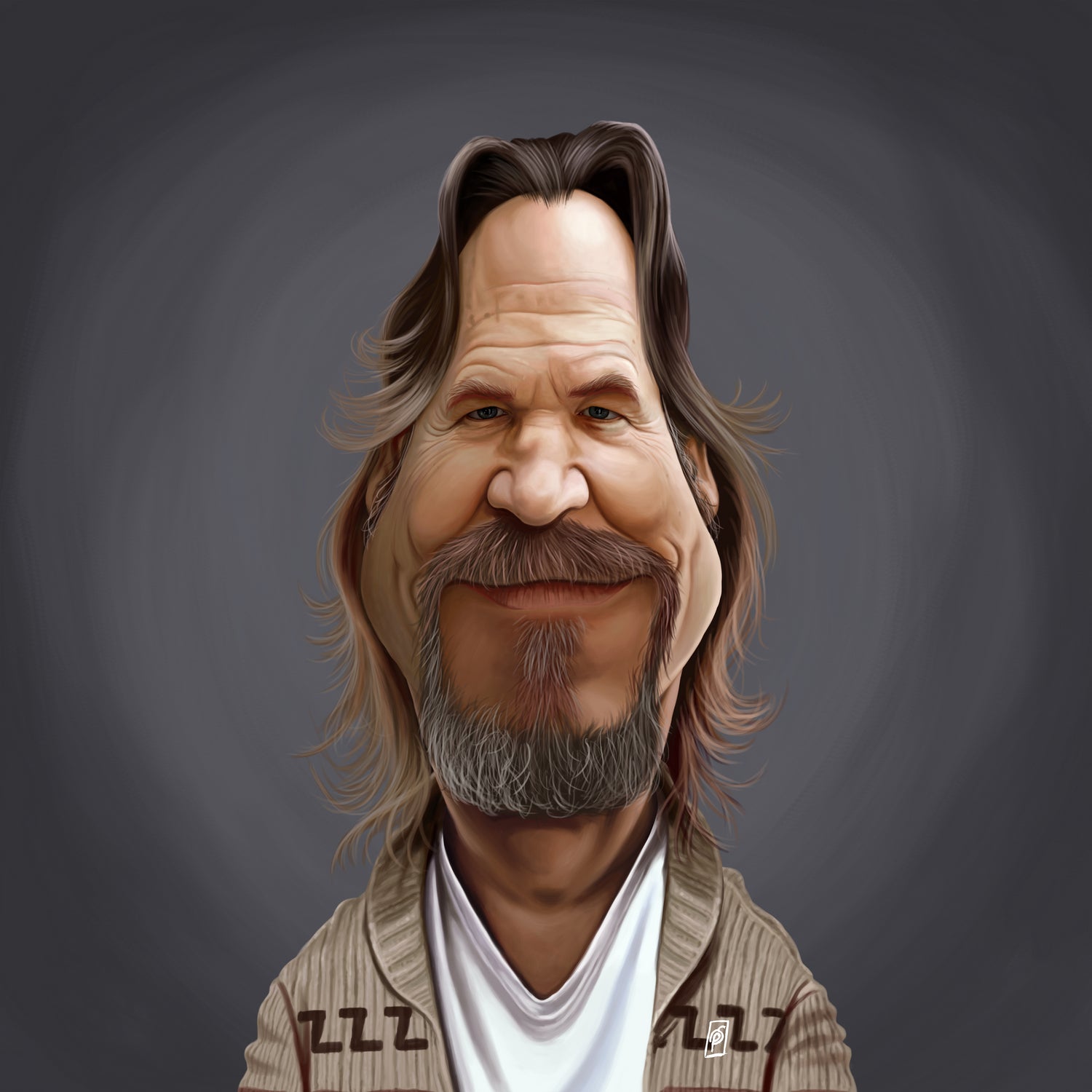 Jeff Bridges by Rob Snow on GIANT ART - brown digital painting