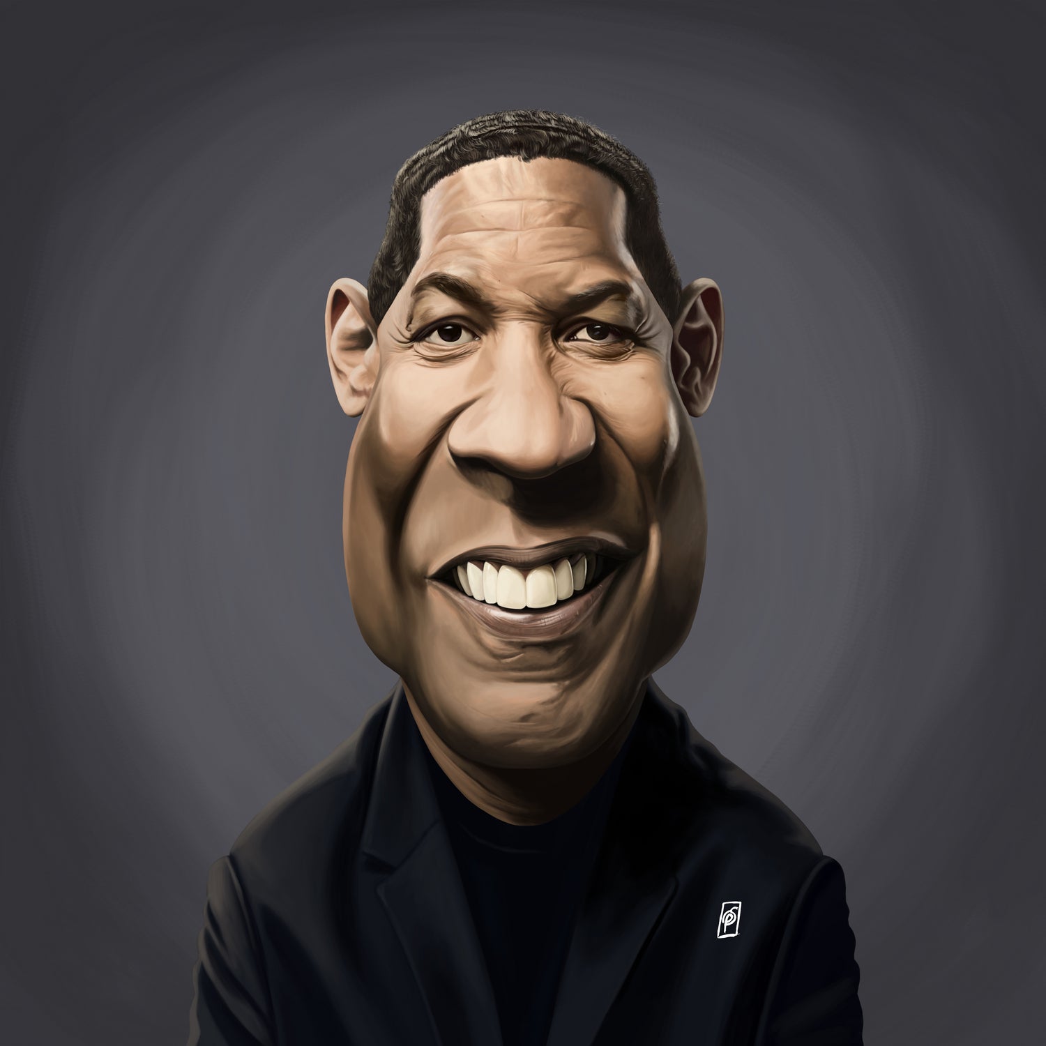 Denzel Washington by Rob Snow on GIANT ART - black digital painting