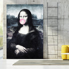 Mona Lisa blowing bubblegum bubbles by Menelaos Trompoukis on GIANT ART - blue digital painting