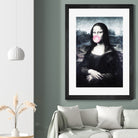 Mona Lisa blowing bubblegum bubbles by Menelaos Trompoukis on GIANT ART - blue digital painting