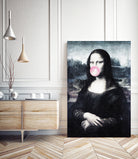 Mona Lisa blowing bubblegum bubbles by Menelaos Trompoukis on GIANT ART - blue digital painting