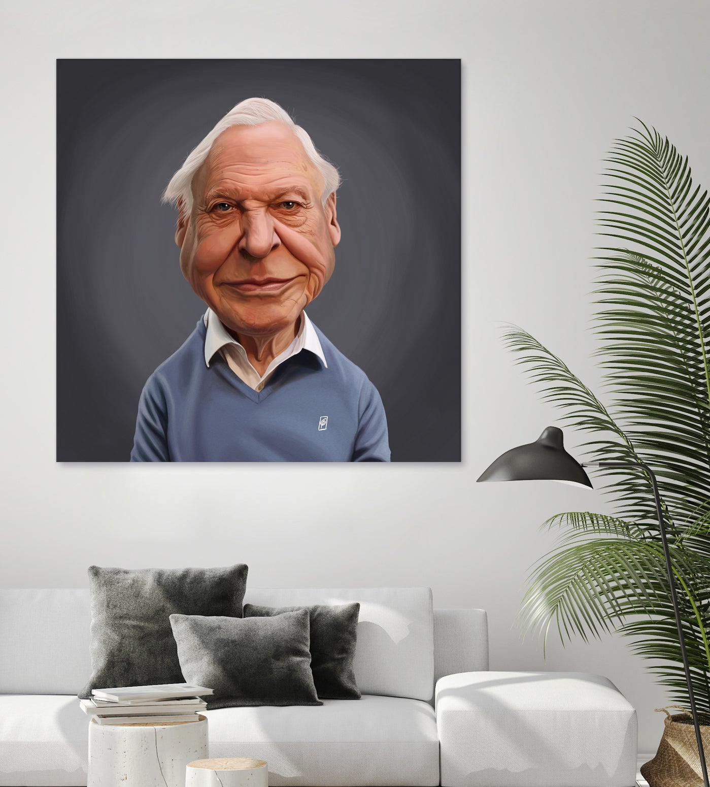 David Attenborough by Rob Snow on GIANT ART - blue digital painting