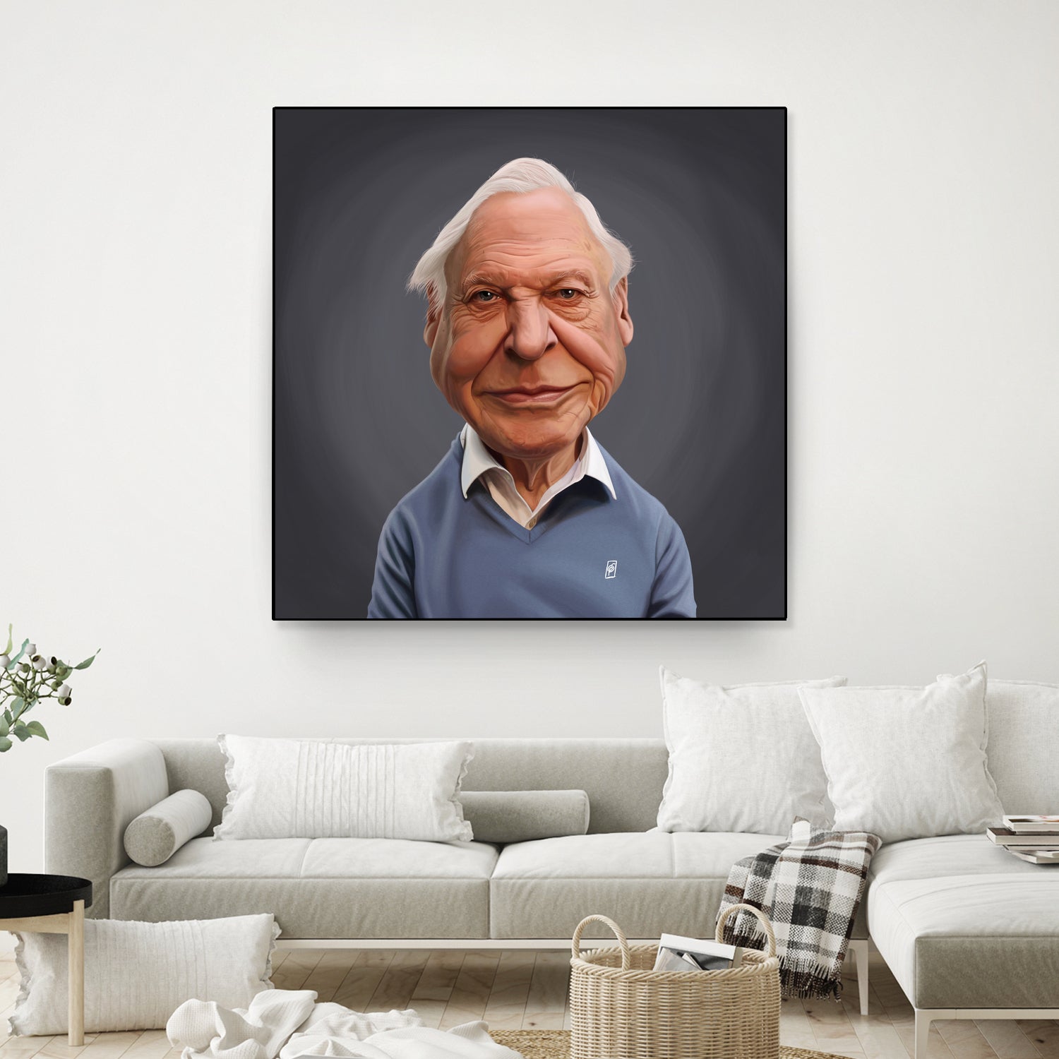 David Attenborough by Rob Snow on GIANT ART - blue digital painting