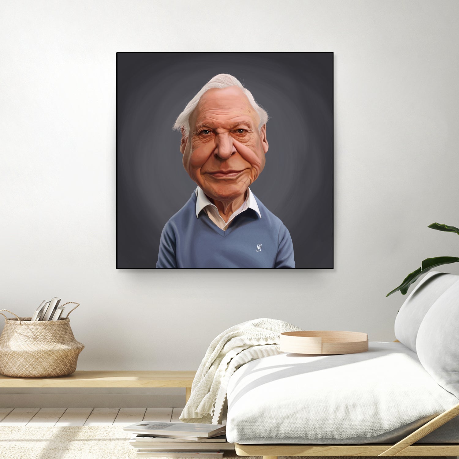 David Attenborough by Rob Snow on GIANT ART - blue digital painting