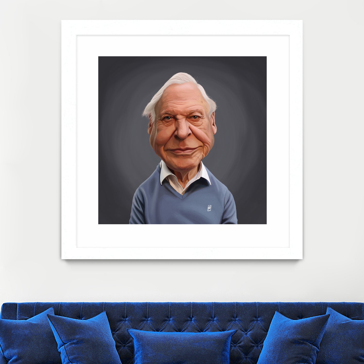 David Attenborough by Rob Snow on GIANT ART - blue digital painting