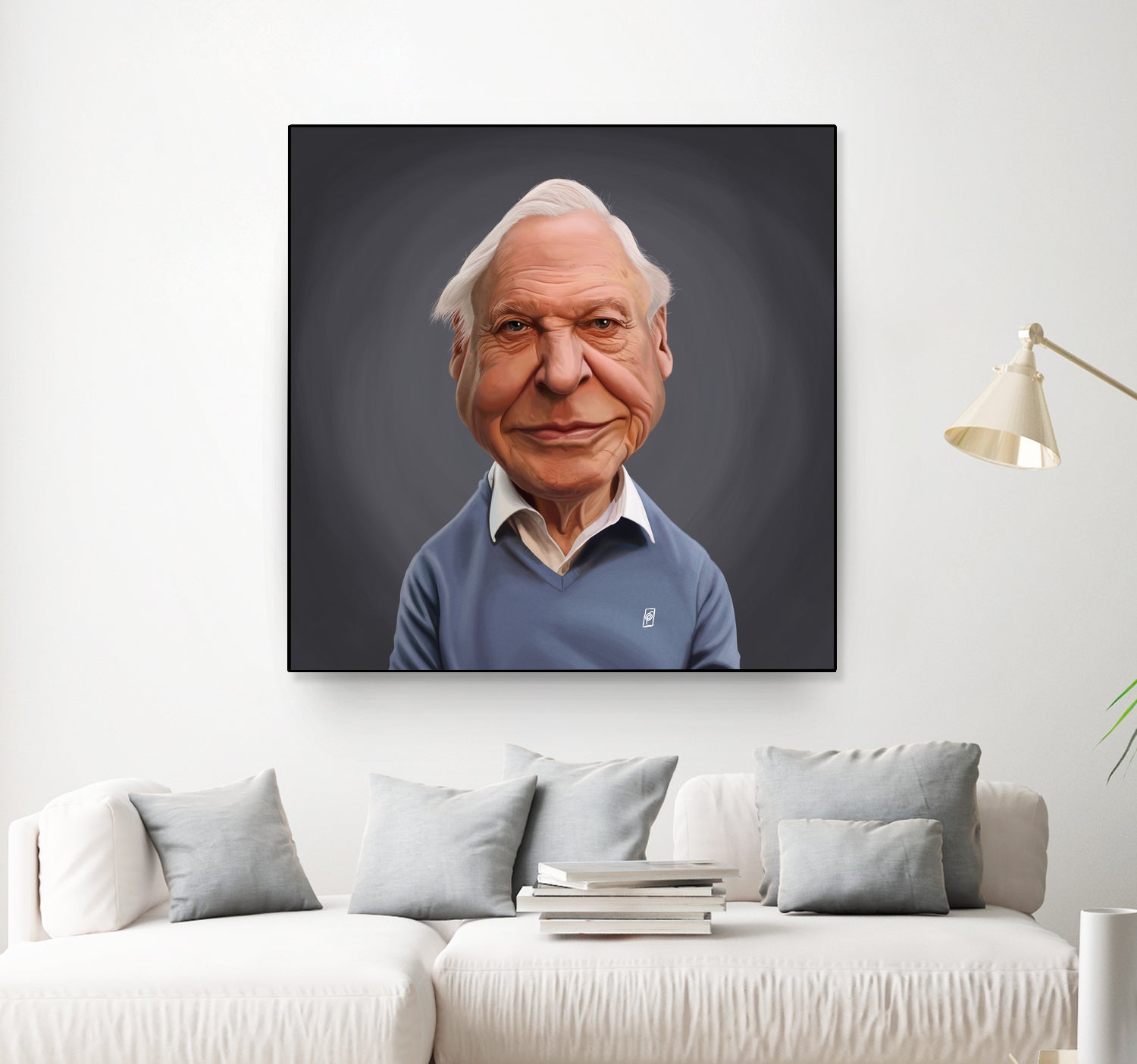 David Attenborough by Rob Snow on GIANT ART - blue digital painting