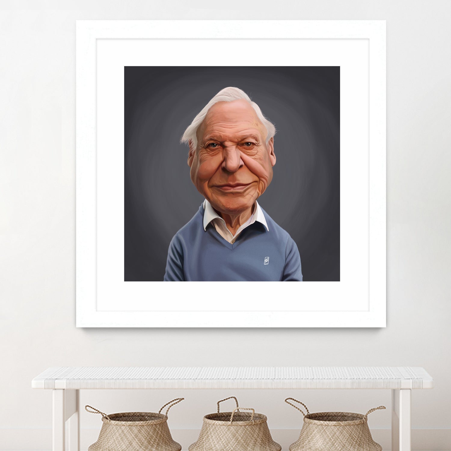 David Attenborough by Rob Snow on GIANT ART - blue digital painting