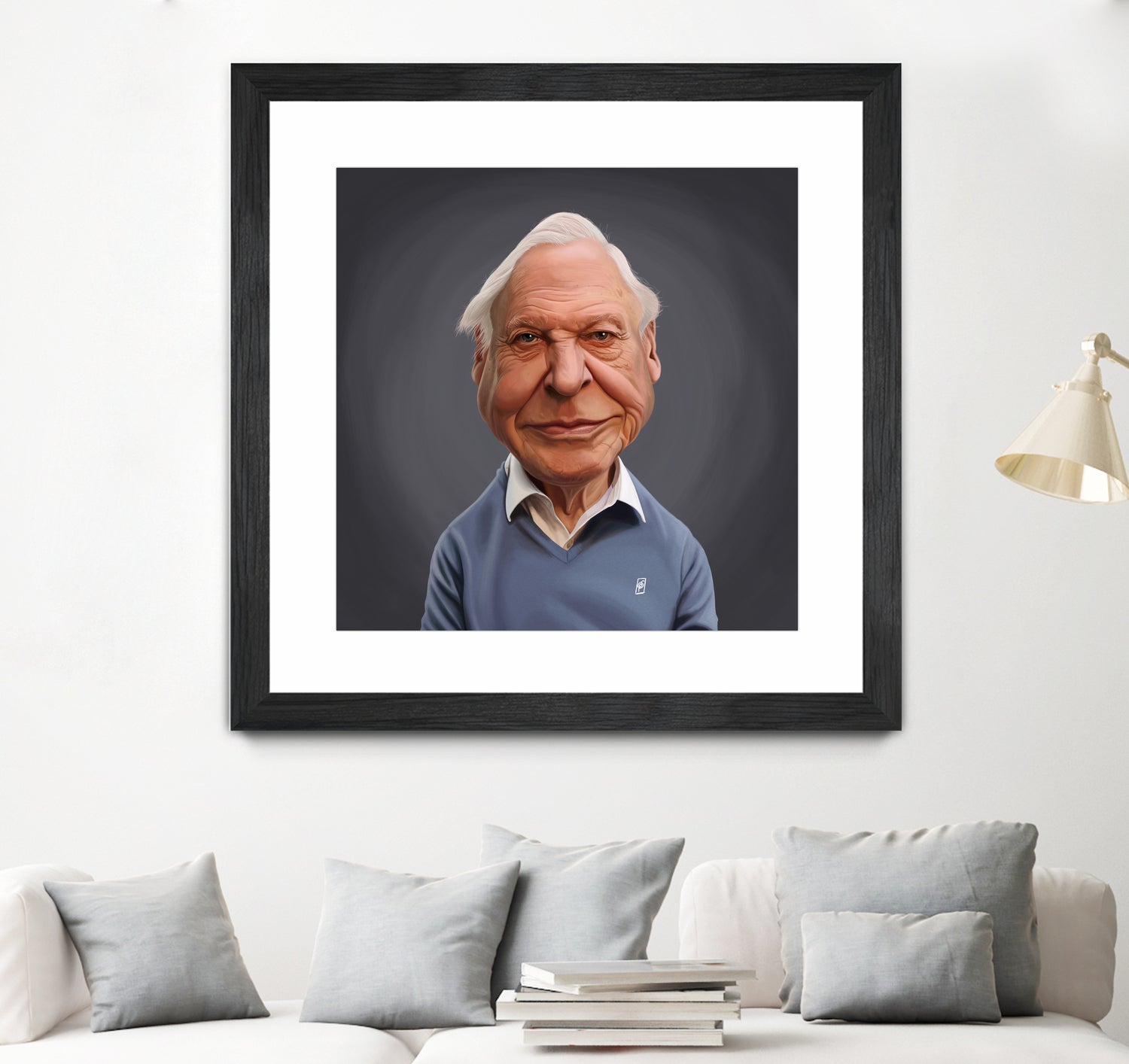 David Attenborough by Rob Snow on GIANT ART - blue digital painting