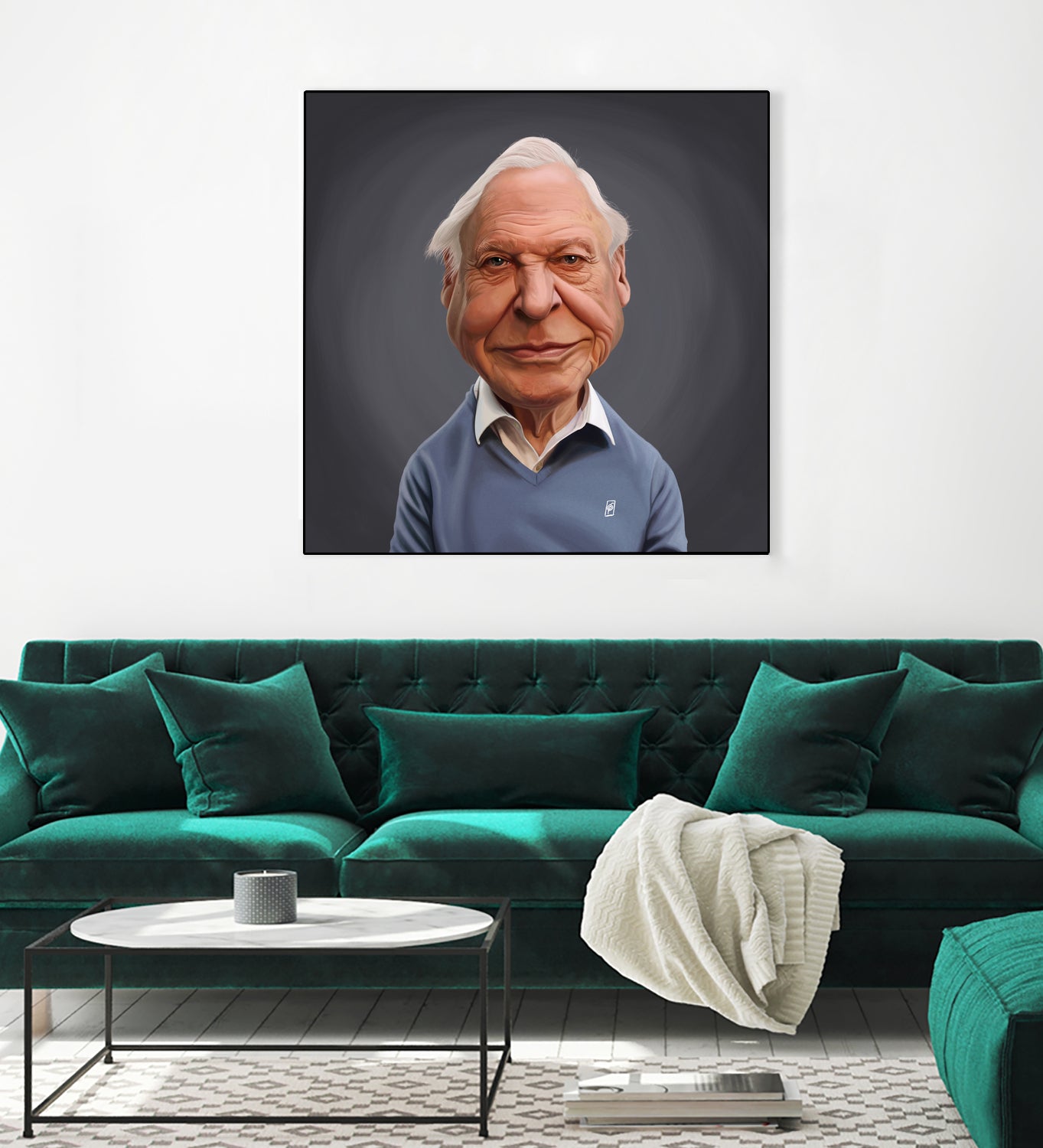 David Attenborough by Rob Snow on GIANT ART - blue digital painting