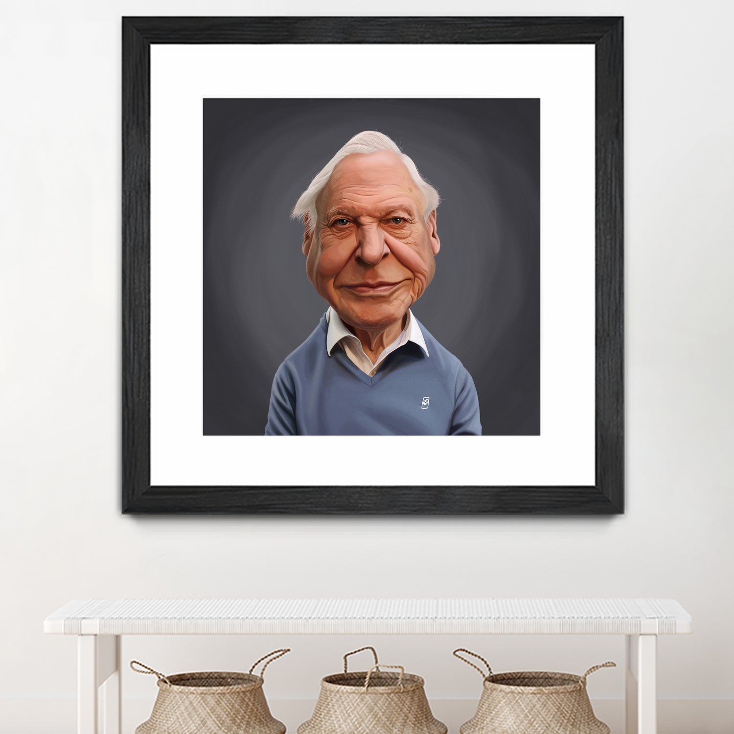 David Attenborough by Rob Snow on GIANT ART - blue digital painting