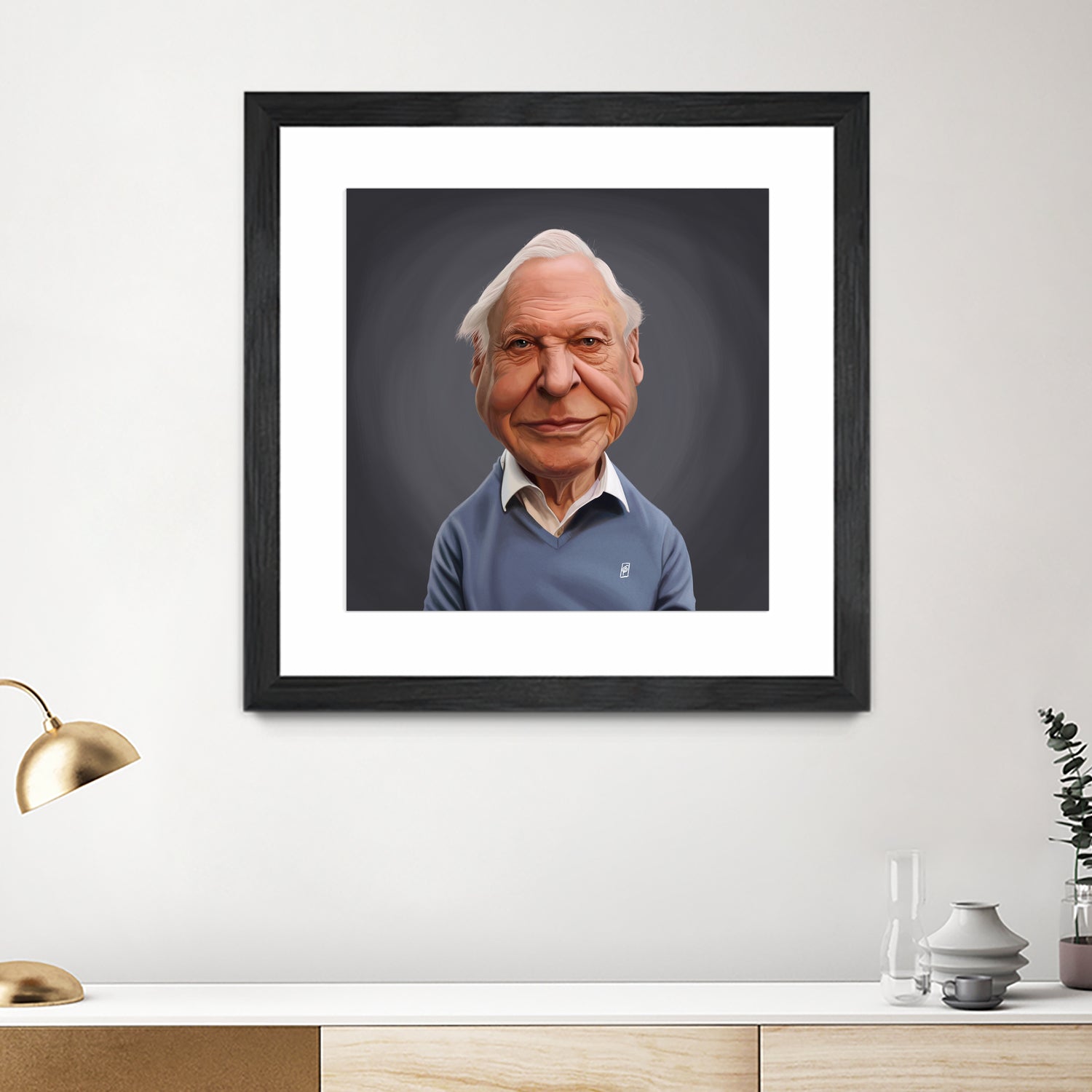 David Attenborough by Rob Snow on GIANT ART - blue digital painting