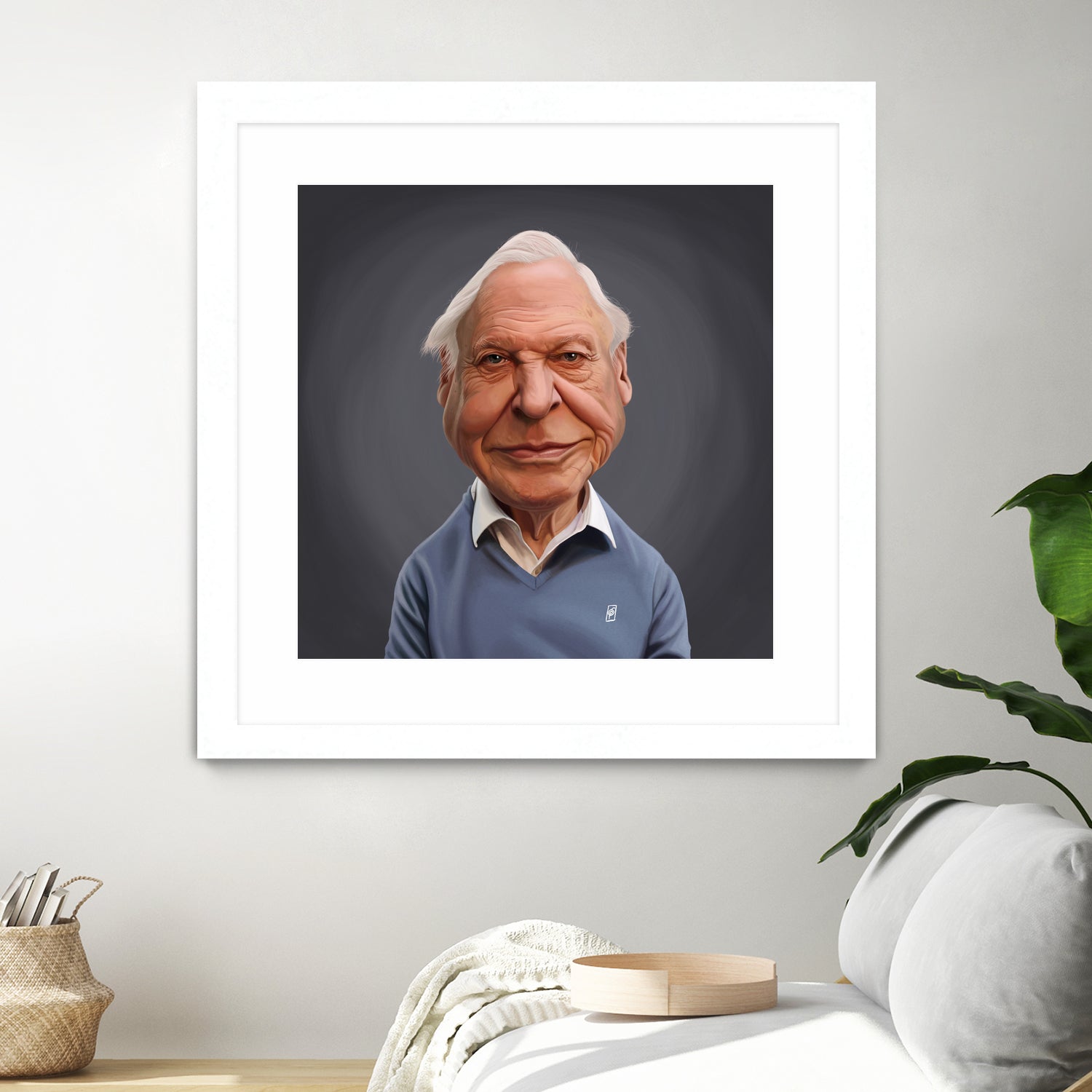 David Attenborough by Rob Snow on GIANT ART - blue digital painting