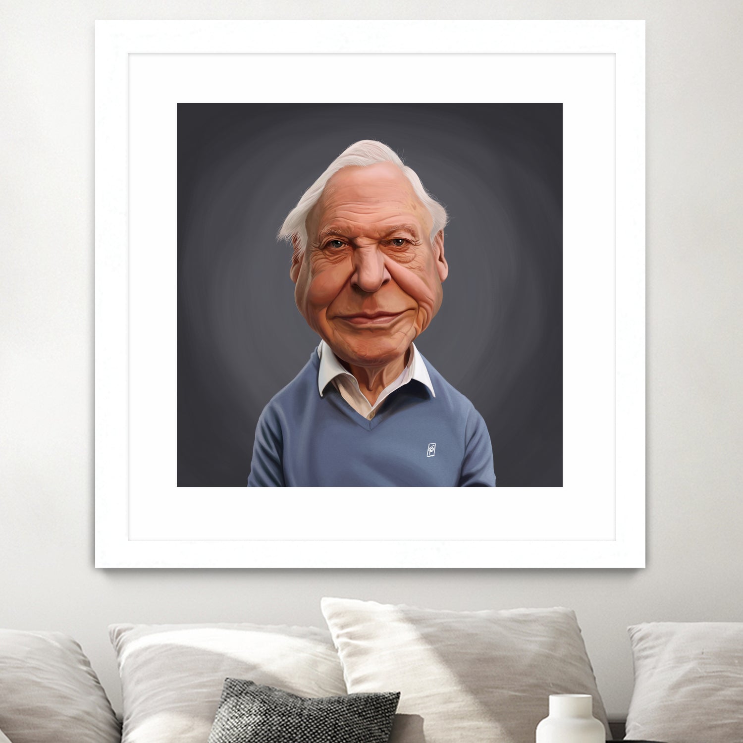 David Attenborough by Rob Snow on GIANT ART - blue digital painting