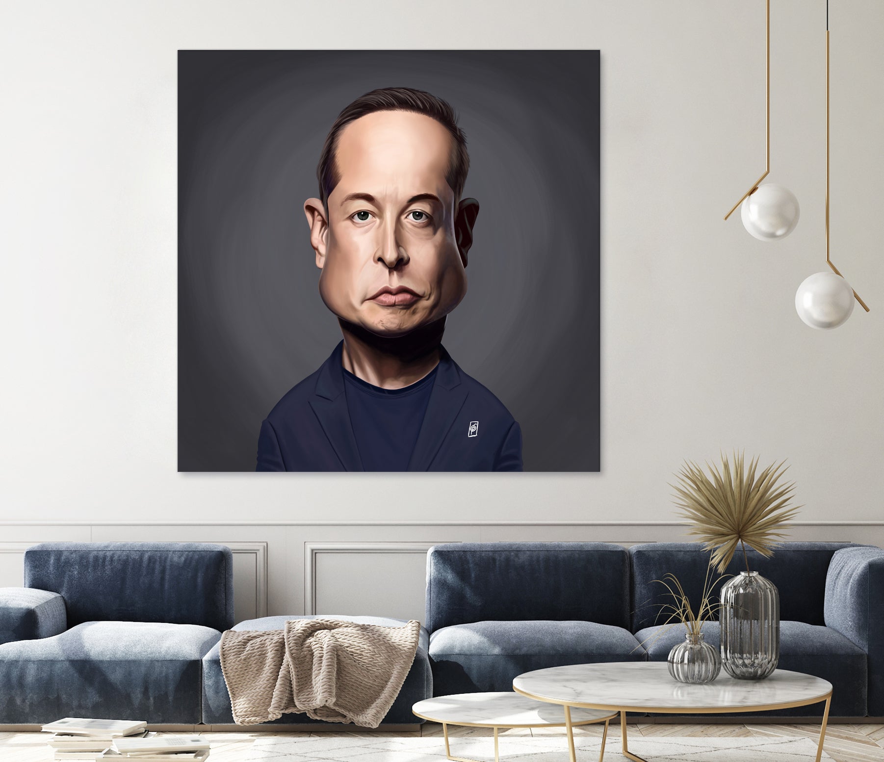 Elon Musk by Rob Snow on GIANT ART - gray digital painting