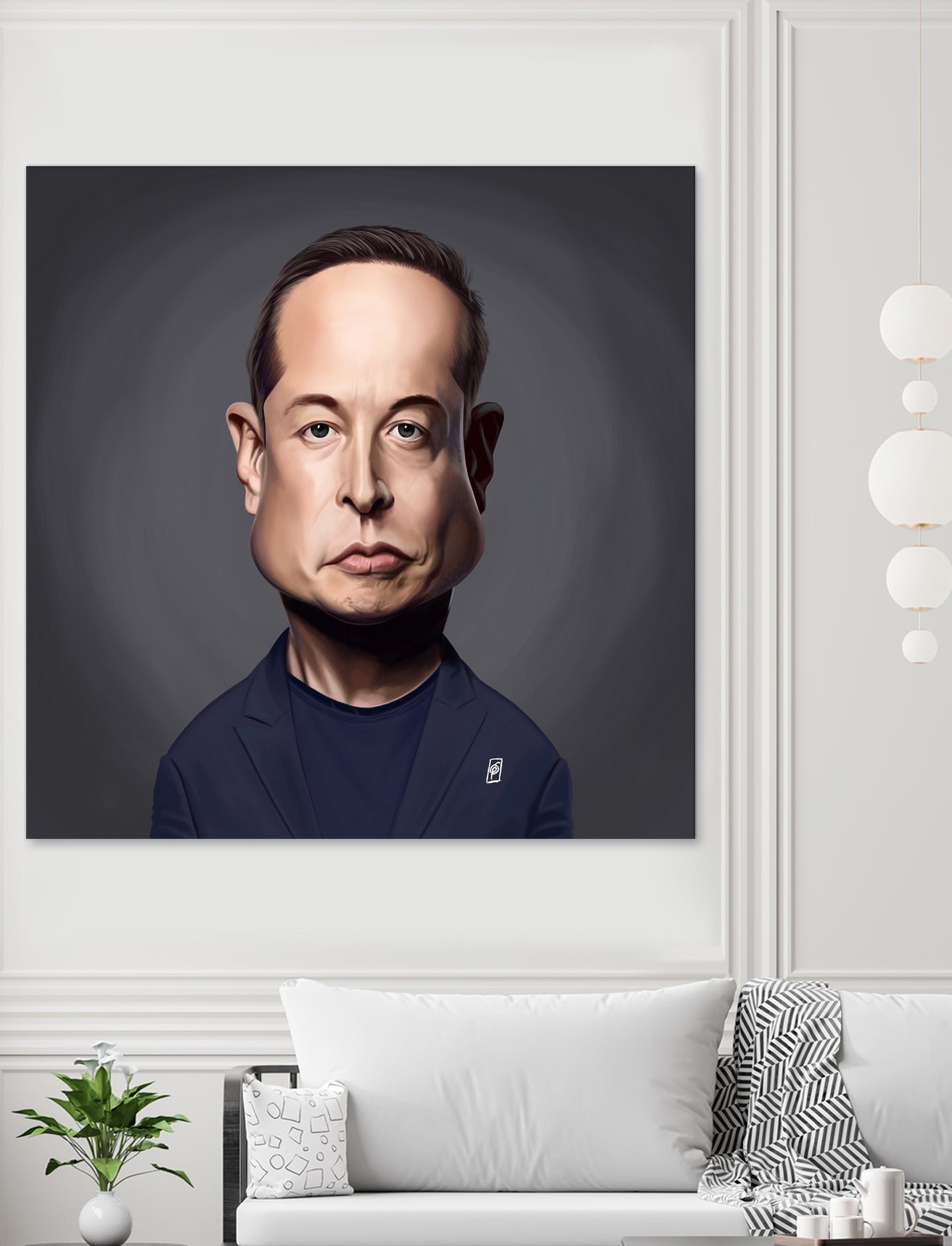 Elon Musk by Rob Snow on GIANT ART - gray digital painting