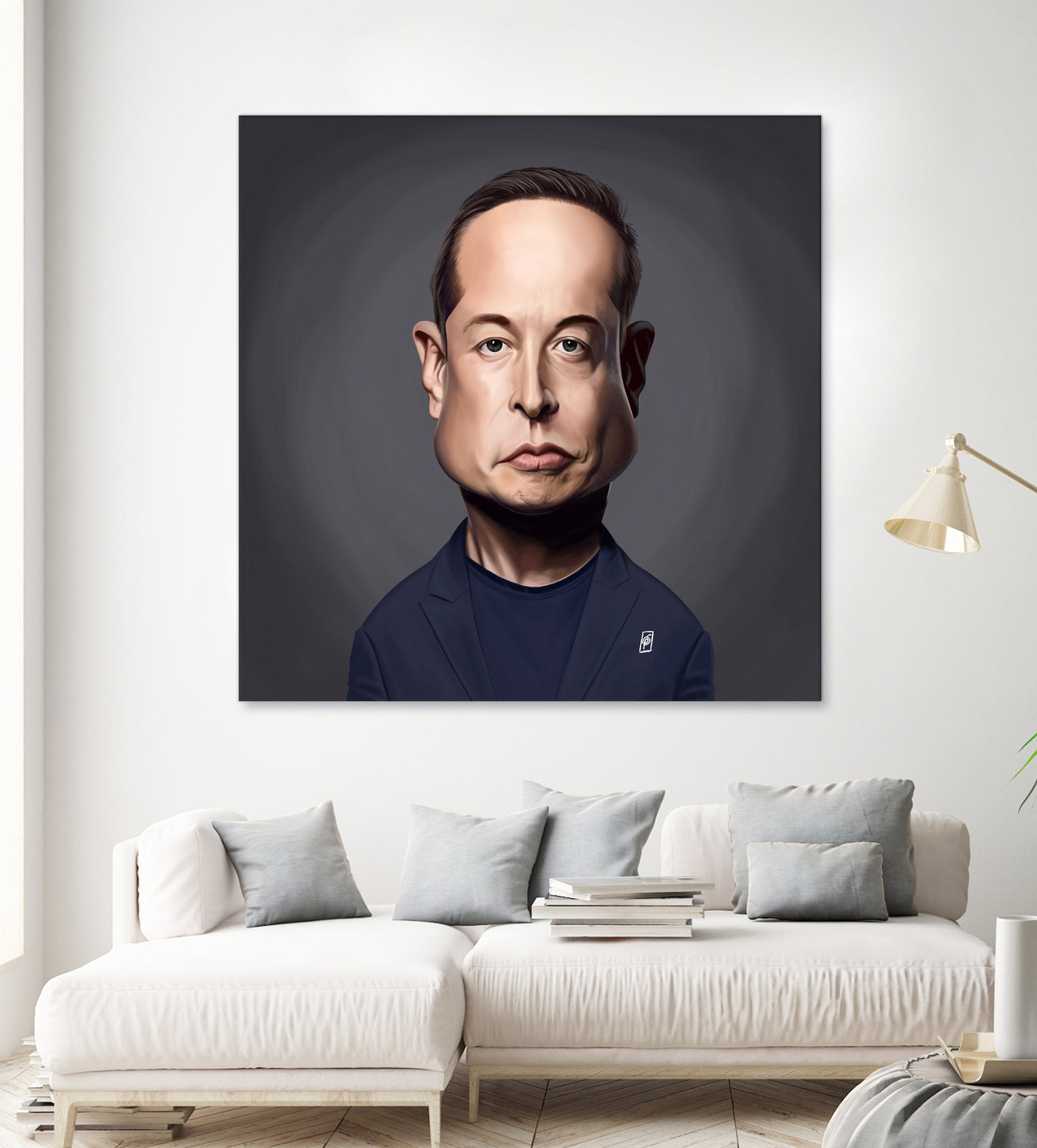 Elon Musk by Rob Snow on GIANT ART - gray digital painting