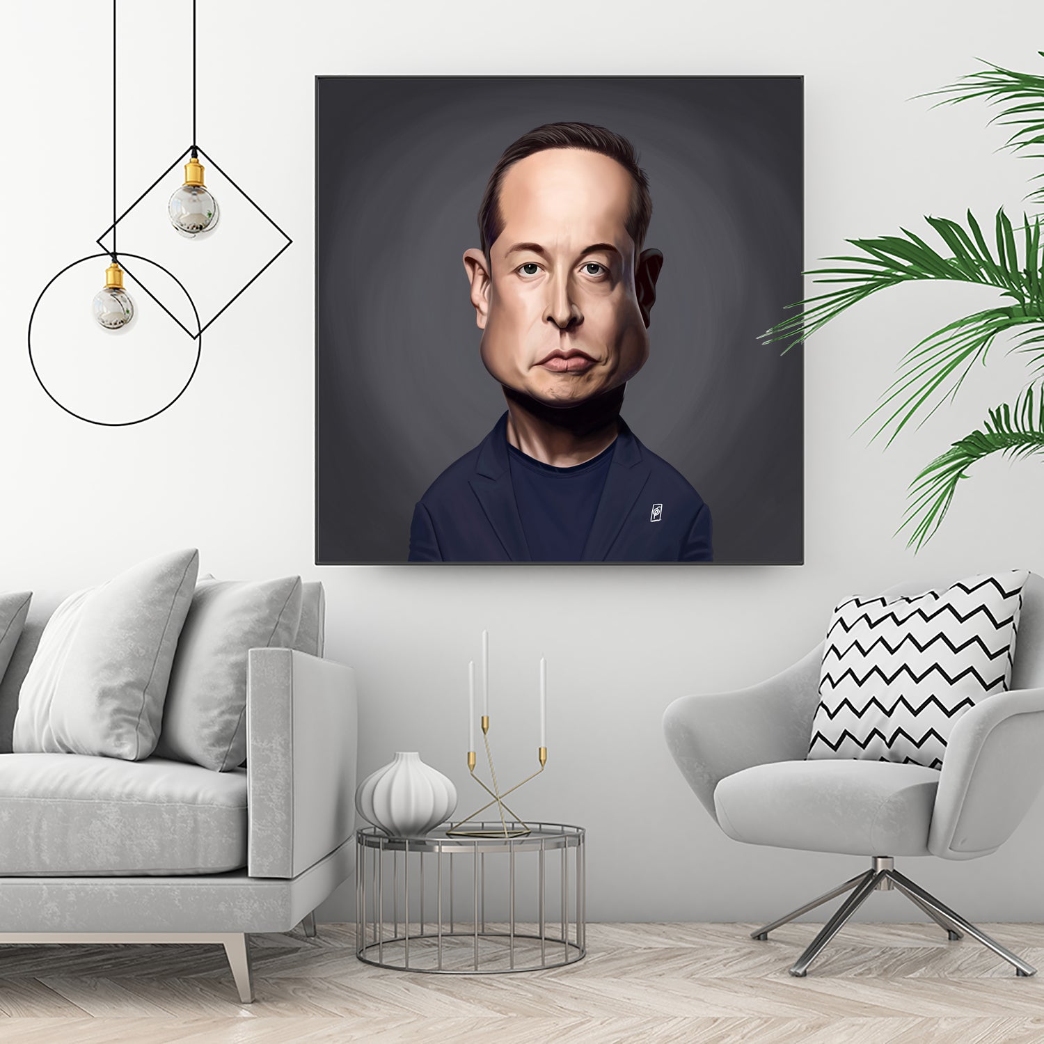 Elon Musk by Rob Snow on GIANT ART - gray digital painting