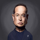 Elon Musk by Rob Snow on GIANT ART - gray digital painting