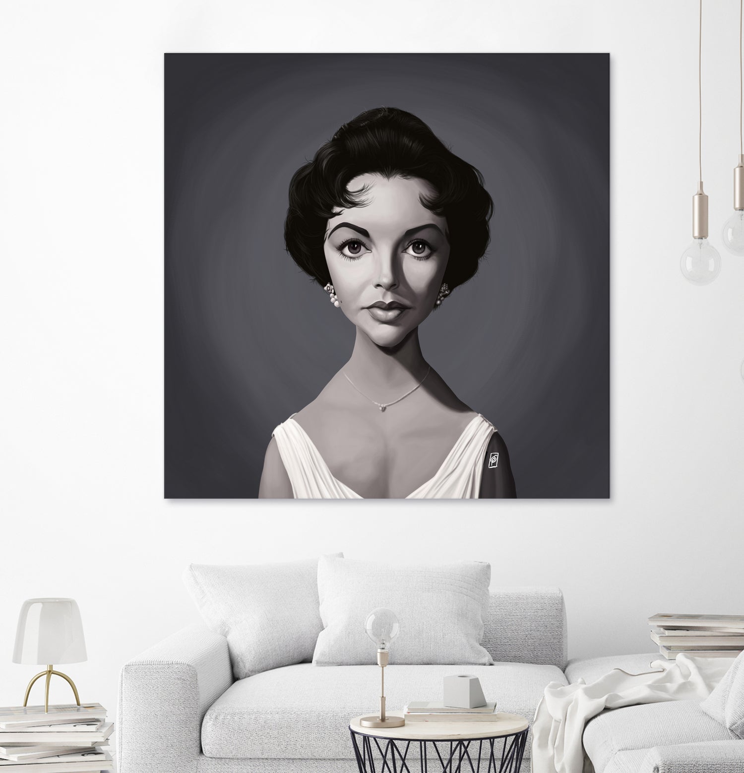 Elizabeth Taylor by Rob Snow on GIANT ART - gray digital painting