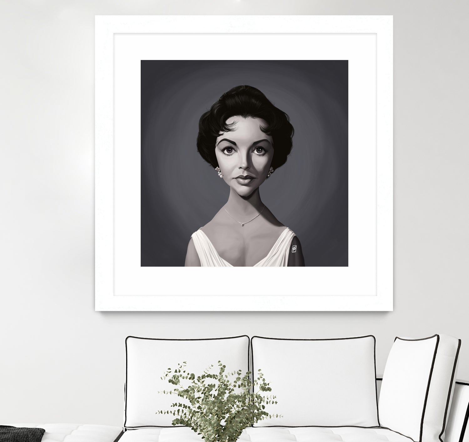 Elizabeth Taylor by Rob Snow on GIANT ART - gray digital painting