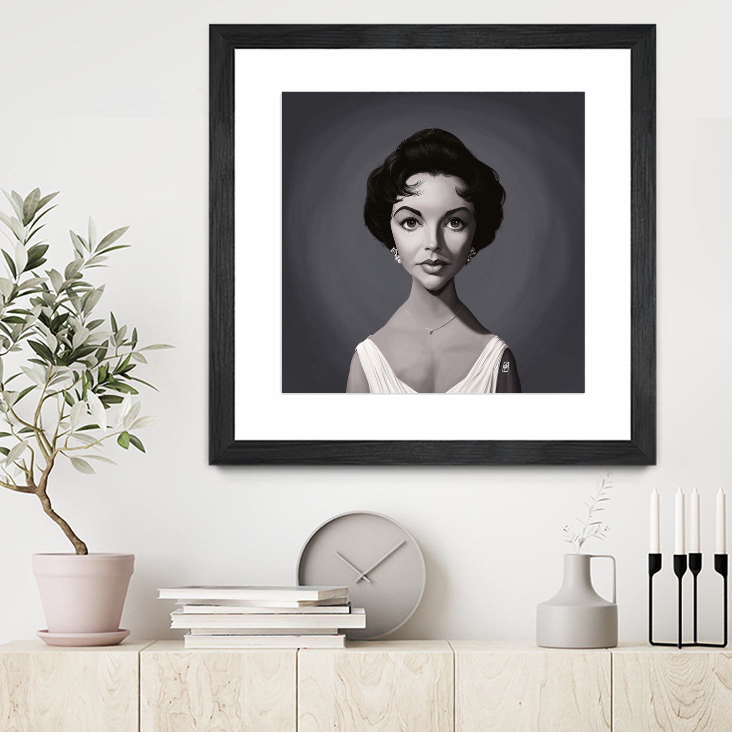 Elizabeth Taylor by Rob Snow on GIANT ART - gray digital painting