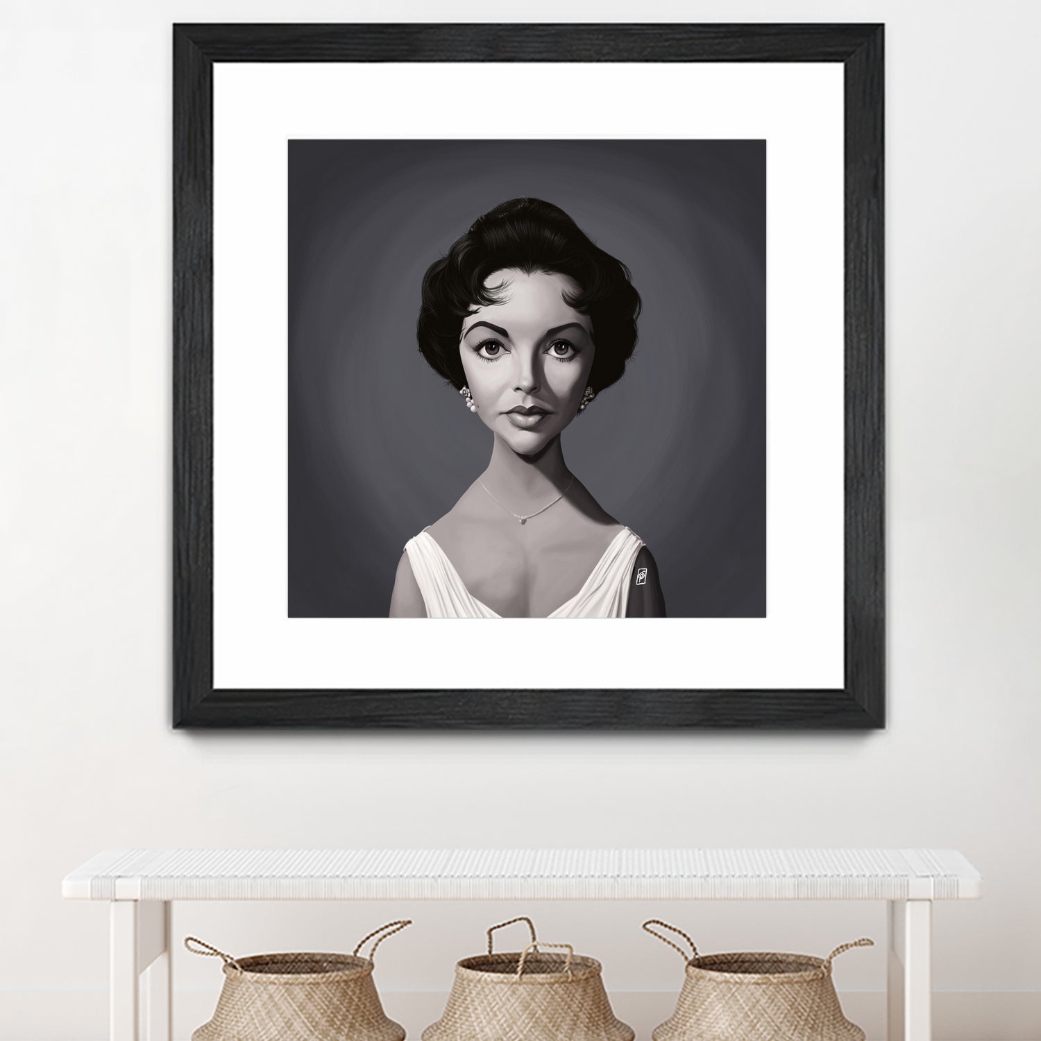 Elizabeth Taylor by Rob Snow on GIANT ART - gray digital painting