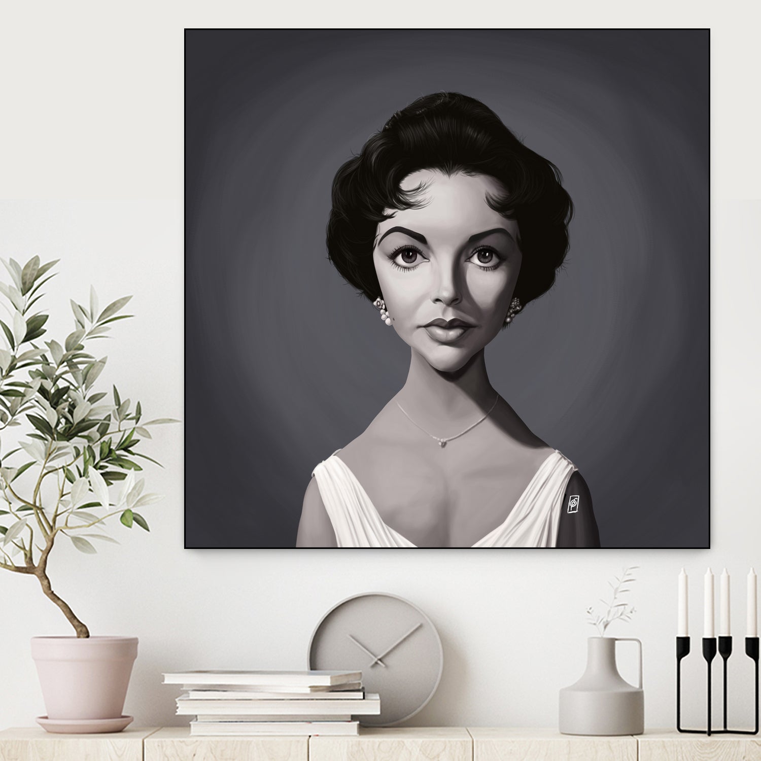 Elizabeth Taylor by Rob Snow on GIANT ART - gray digital painting