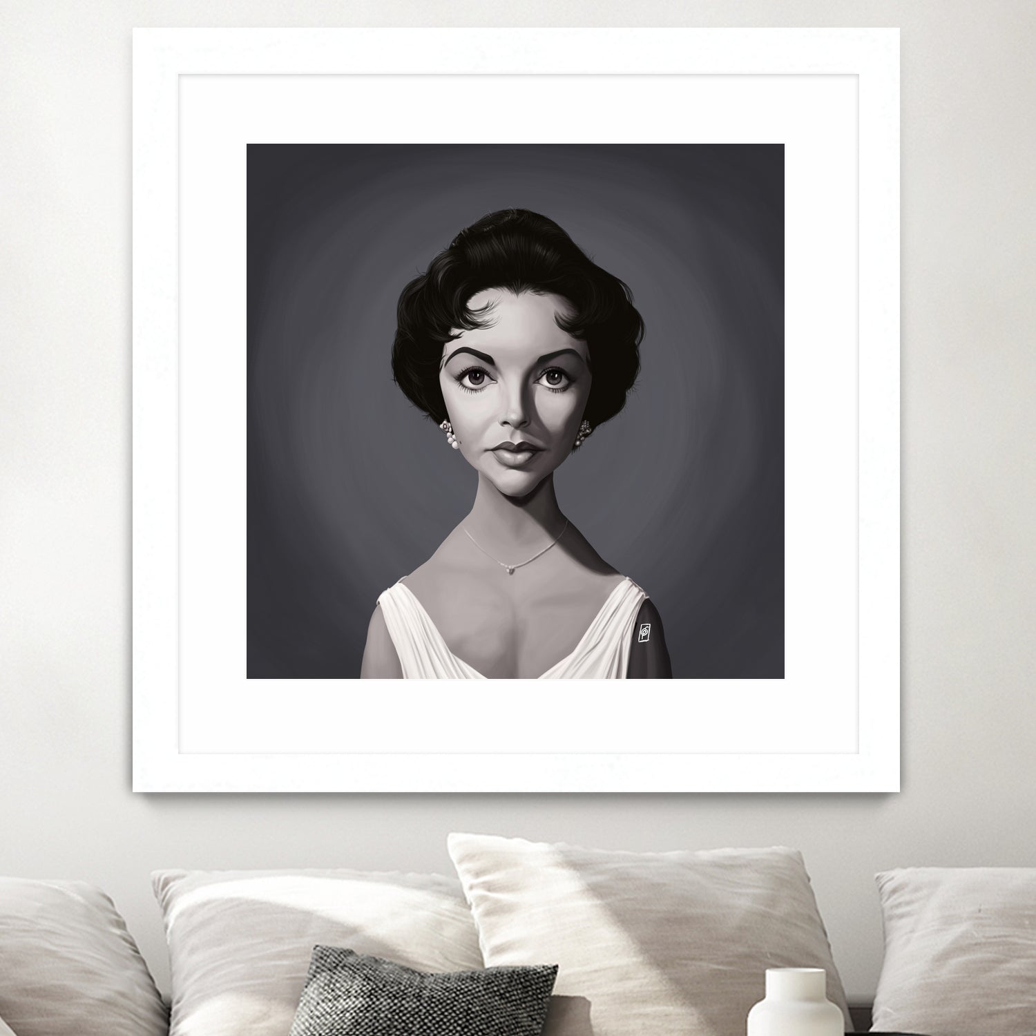 Elizabeth Taylor by Rob Snow on GIANT ART - gray digital painting