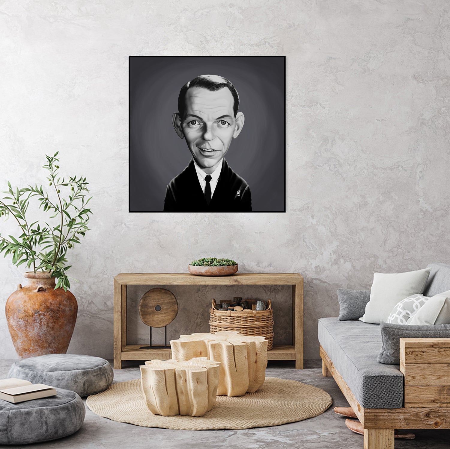 Frank Sinatra by Rob Snow on GIANT ART - gray digital painting