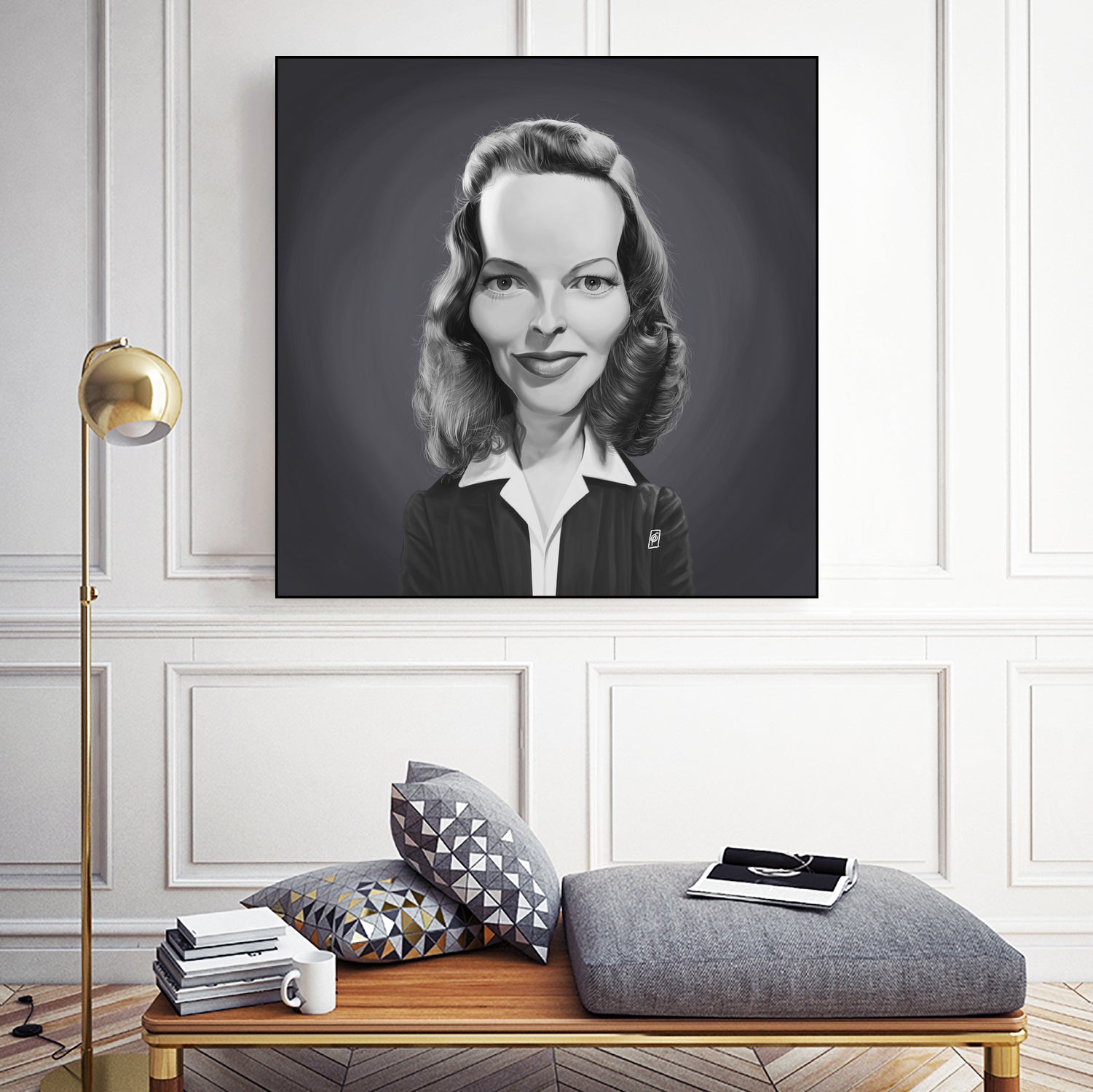 Katharine Hepburn by Rob Snow on GIANT ART - gray digital painting