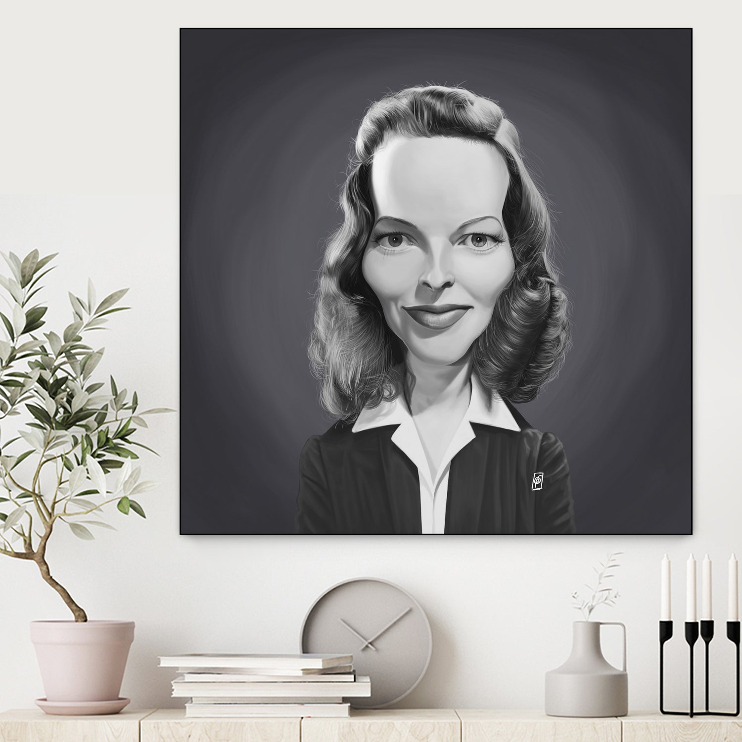 Katharine Hepburn by Rob Snow on GIANT ART - gray digital painting