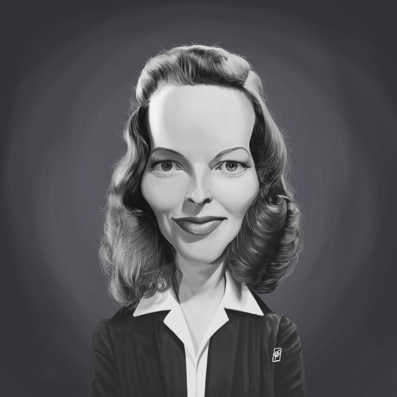 Katharine Hepburn by Rob Snow on GIANT ART - gray digital painting