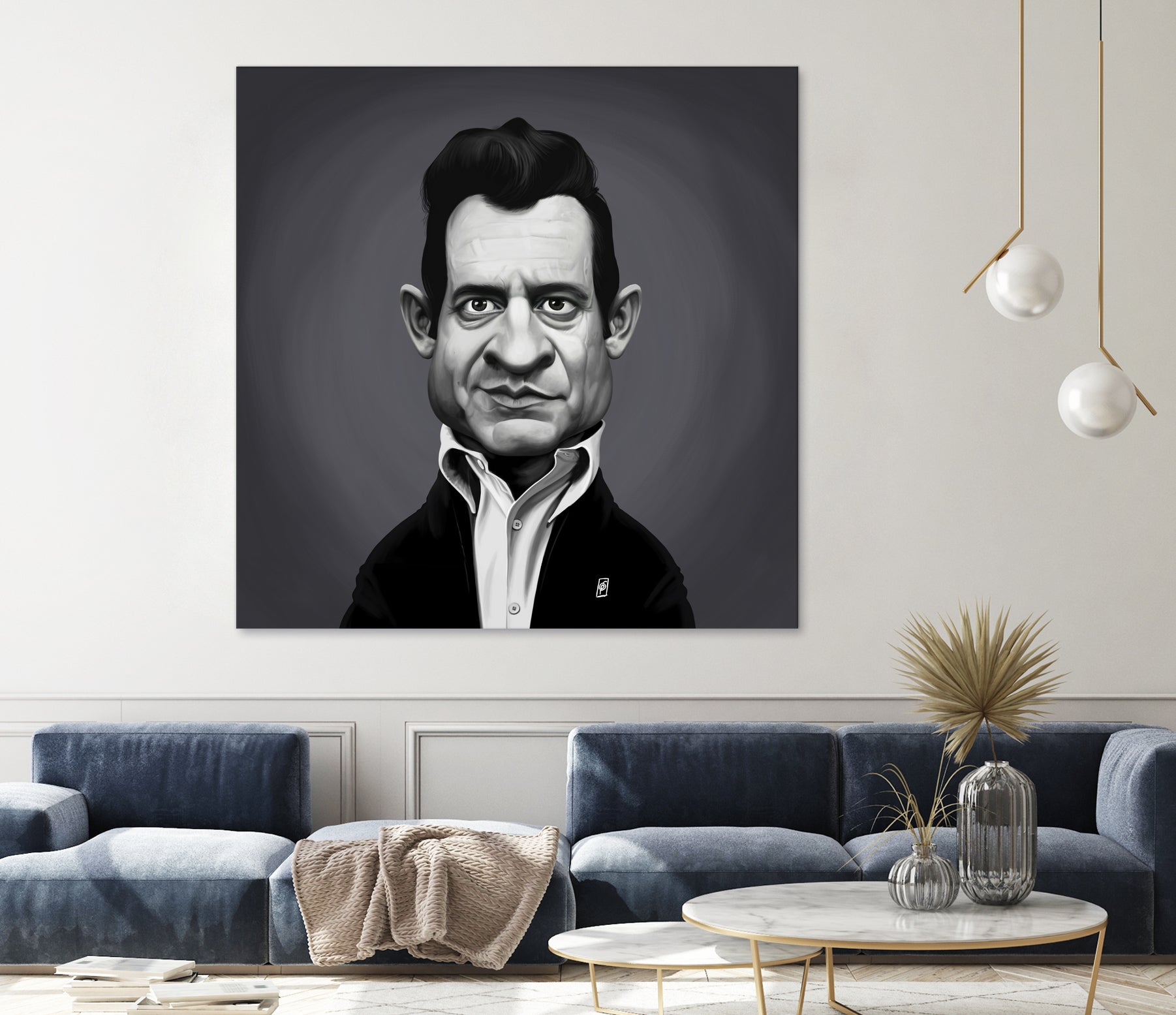 Johnny Cash by Rob Snow on GIANT ART - gray digital painting